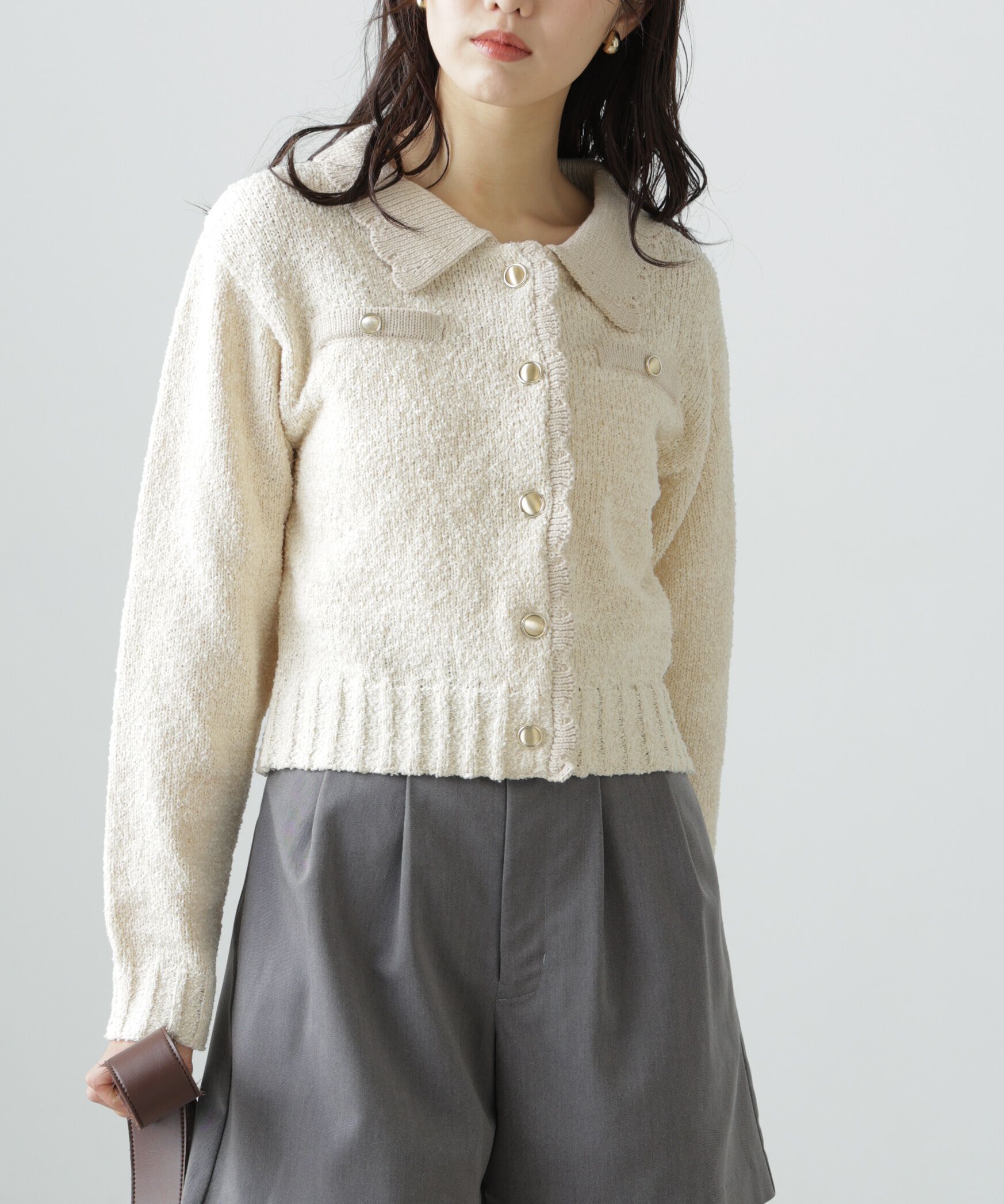  「[WEB限定:ﾌﾞﾗｯｸｶﾗｰのみ]ﾐﾆﾌﾞｰｸﾚﾂｲｰﾄﾞﾗｲｸﾆｯﾄｶ 」|ニット・セーター|