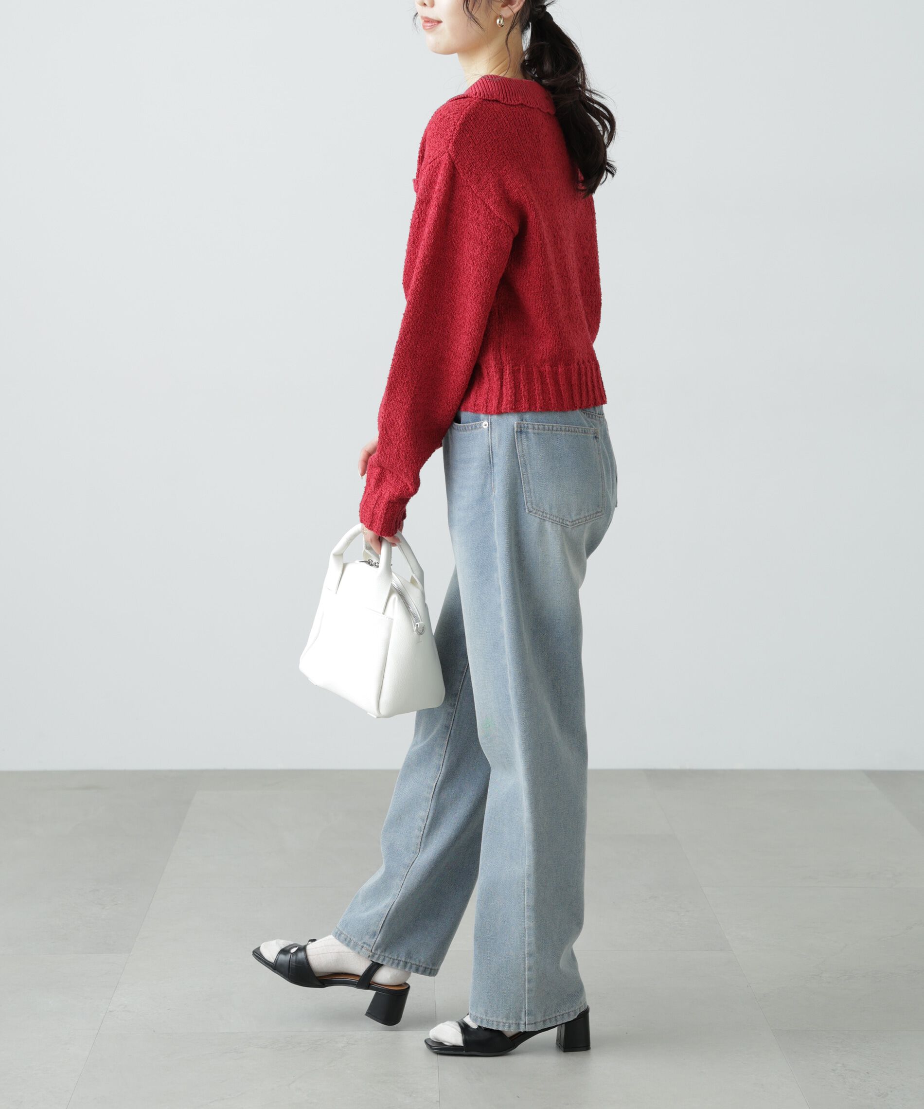  「[WEB限定:ﾌﾞﾗｯｸｶﾗｰのみ]ﾐﾆﾌﾞｰｸﾚﾂｲｰﾄﾞﾗｲｸﾆｯﾄｶ 」|ニット・セーター|