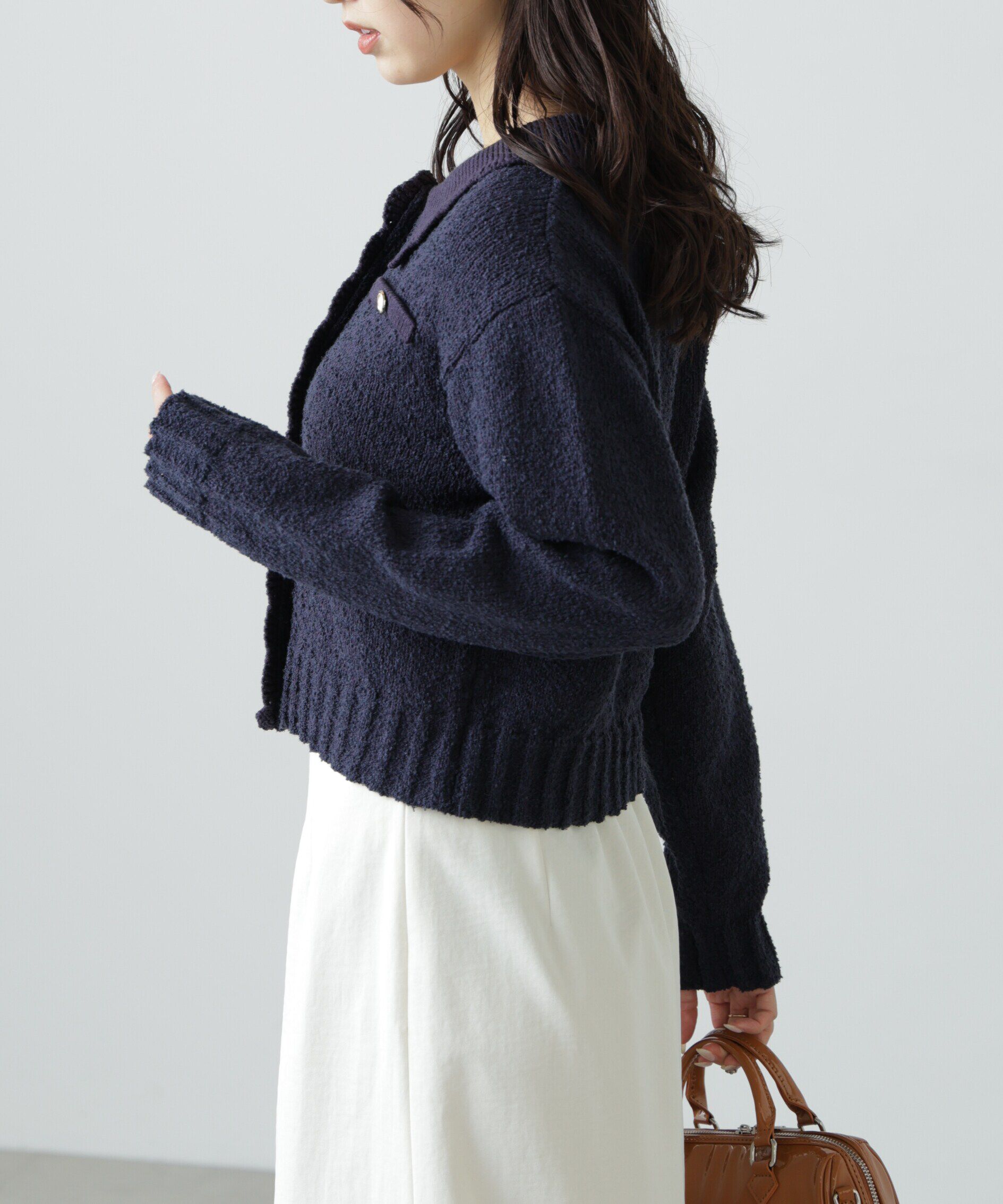  「[WEB限定:ﾌﾞﾗｯｸｶﾗｰのみ]ﾐﾆﾌﾞｰｸﾚﾂｲｰﾄﾞﾗｲｸﾆｯﾄｶ 」|ニット・セーター|