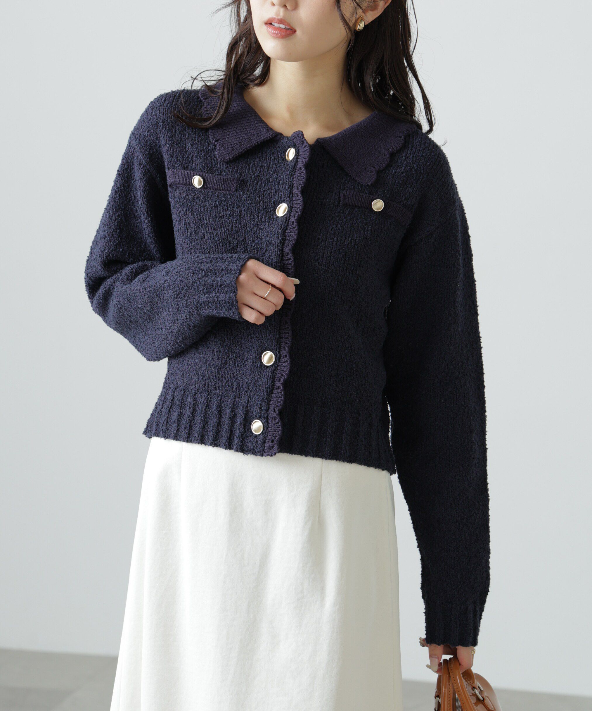  「[WEB限定:ﾌﾞﾗｯｸｶﾗｰのみ]ﾐﾆﾌﾞｰｸﾚﾂｲｰﾄﾞﾗｲｸﾆｯﾄｶ 」|ニット・セーター|