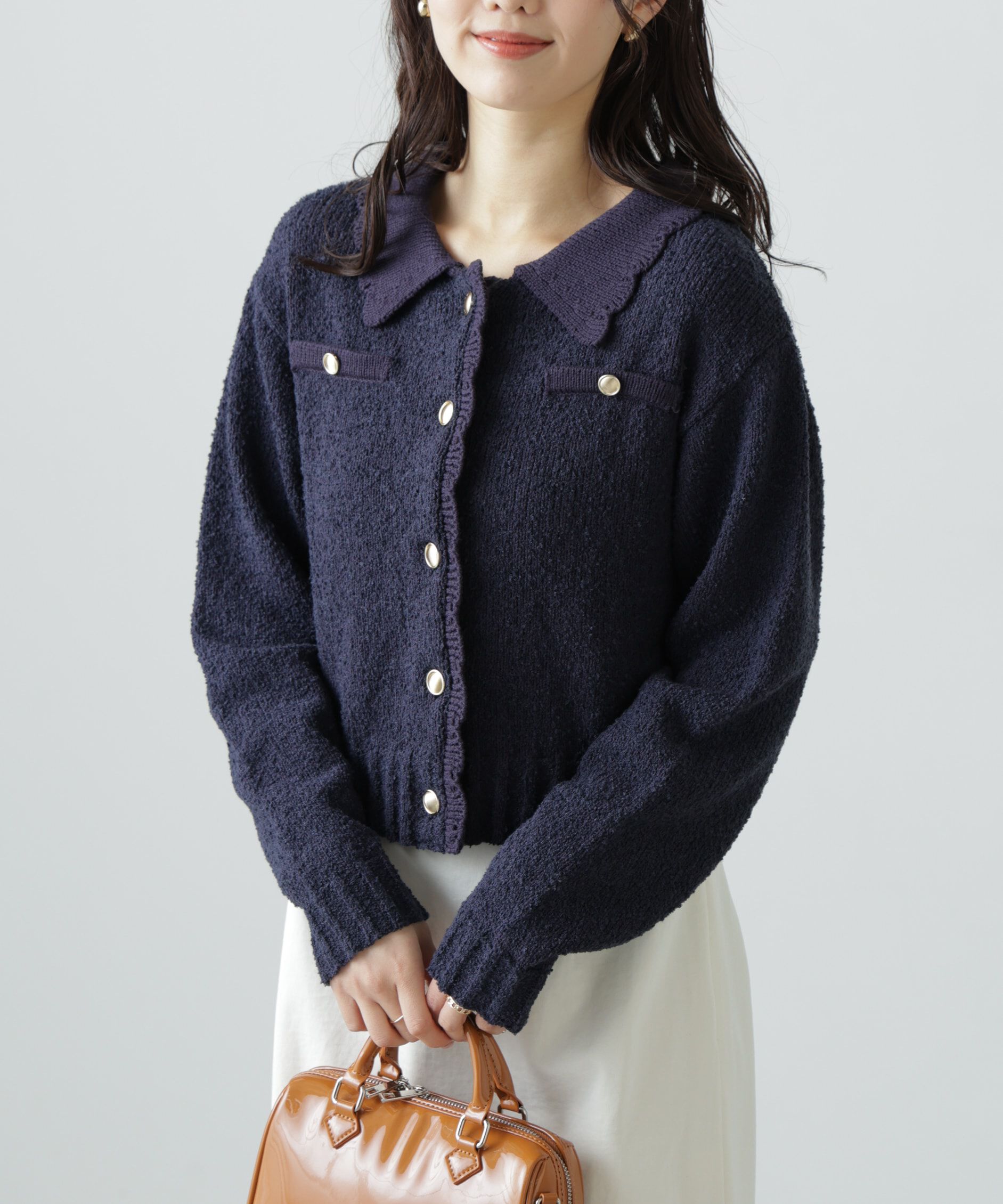  「[WEB限定:ﾌﾞﾗｯｸｶﾗｰのみ]ﾐﾆﾌﾞｰｸﾚﾂｲｰﾄﾞﾗｲｸﾆｯﾄｶ 」|ニット・セーター|