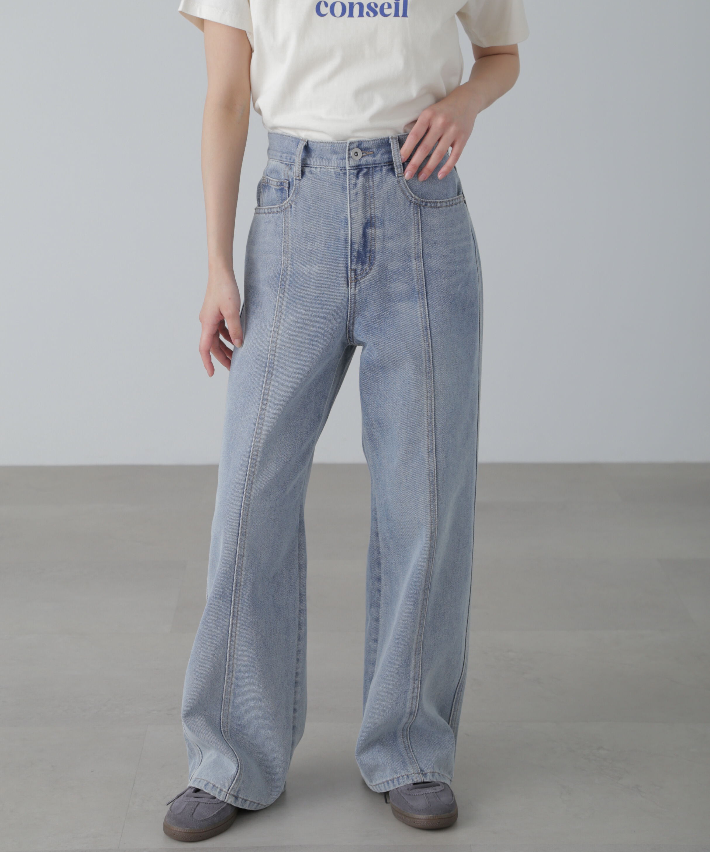  「ワイドストレートカラーパンツ」|その他|インディゴ3