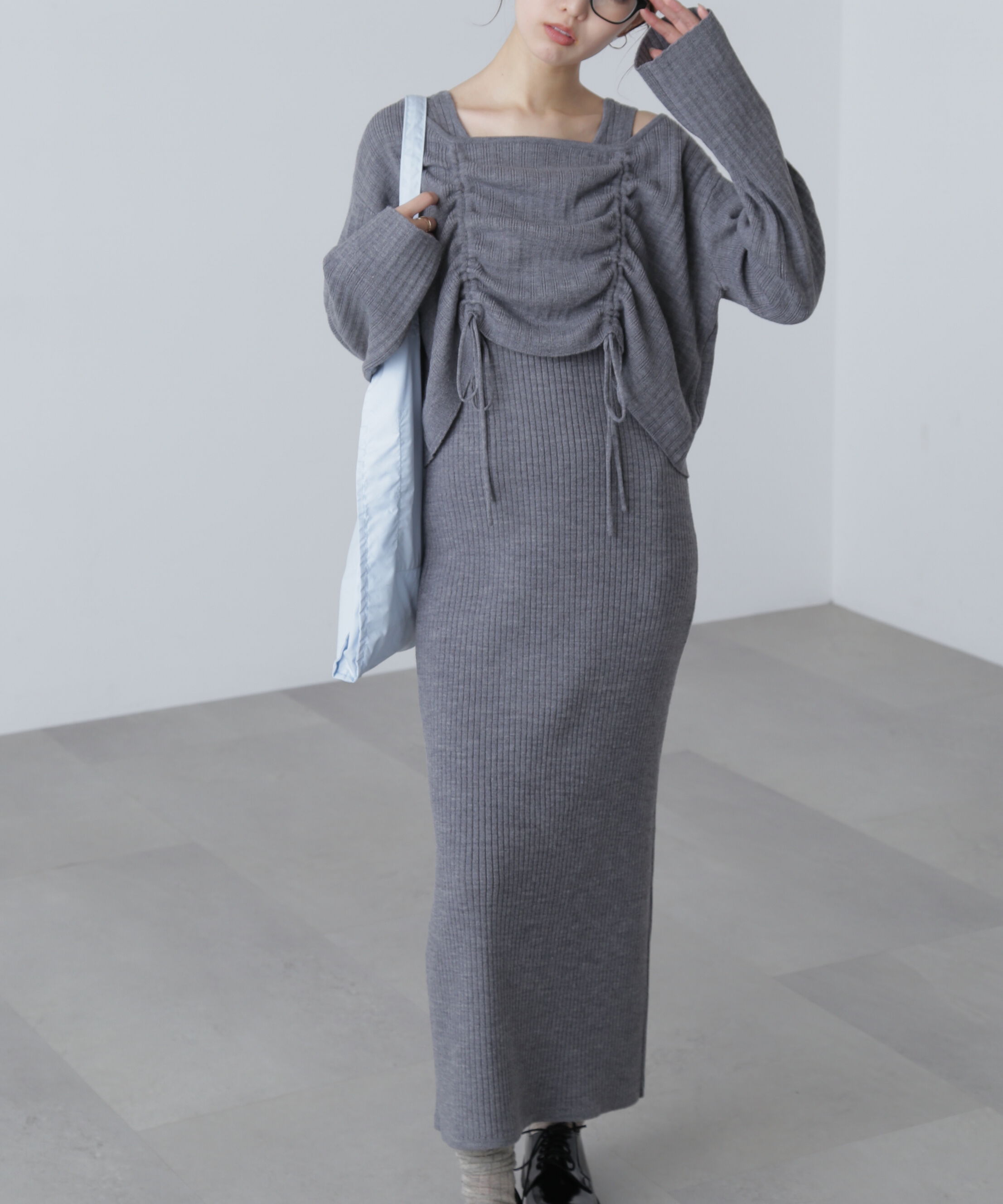  「ドロストリブニットセットアップ」|ワンピース|
