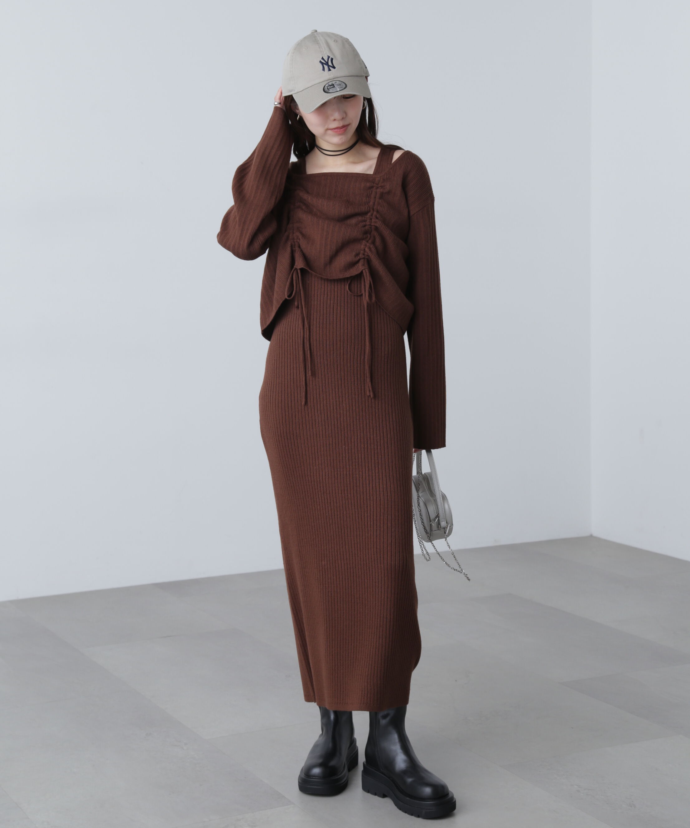  「ドロストリブニットセットアップ」|ワンピース|