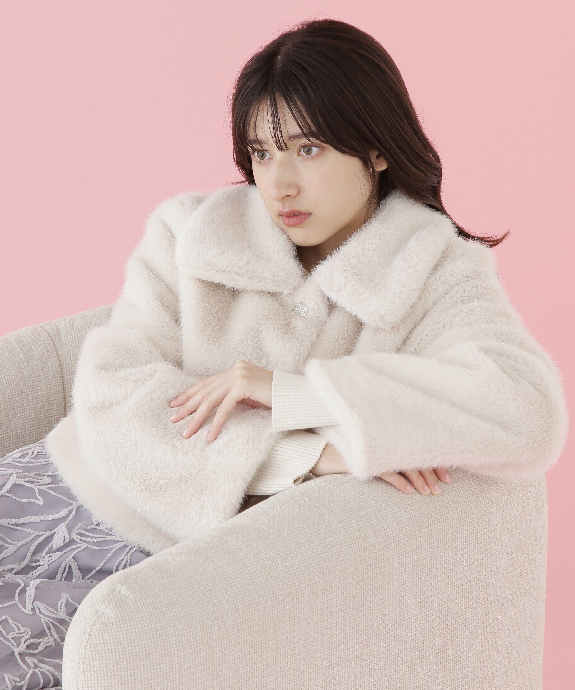  「フェイクファーショートコート」|その他|