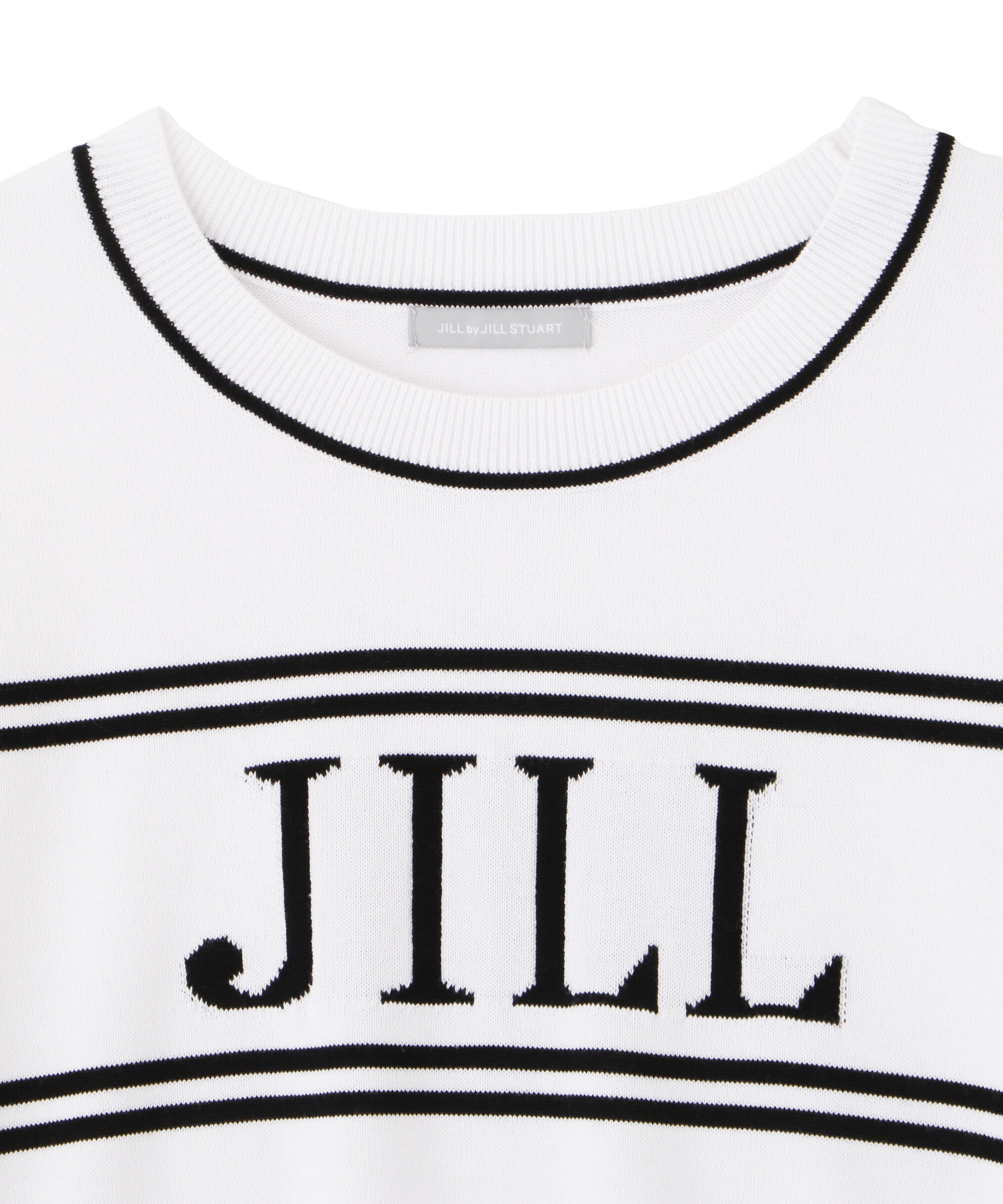  「バイカラービッグロゴニット五分袖」|ニット・セーター|