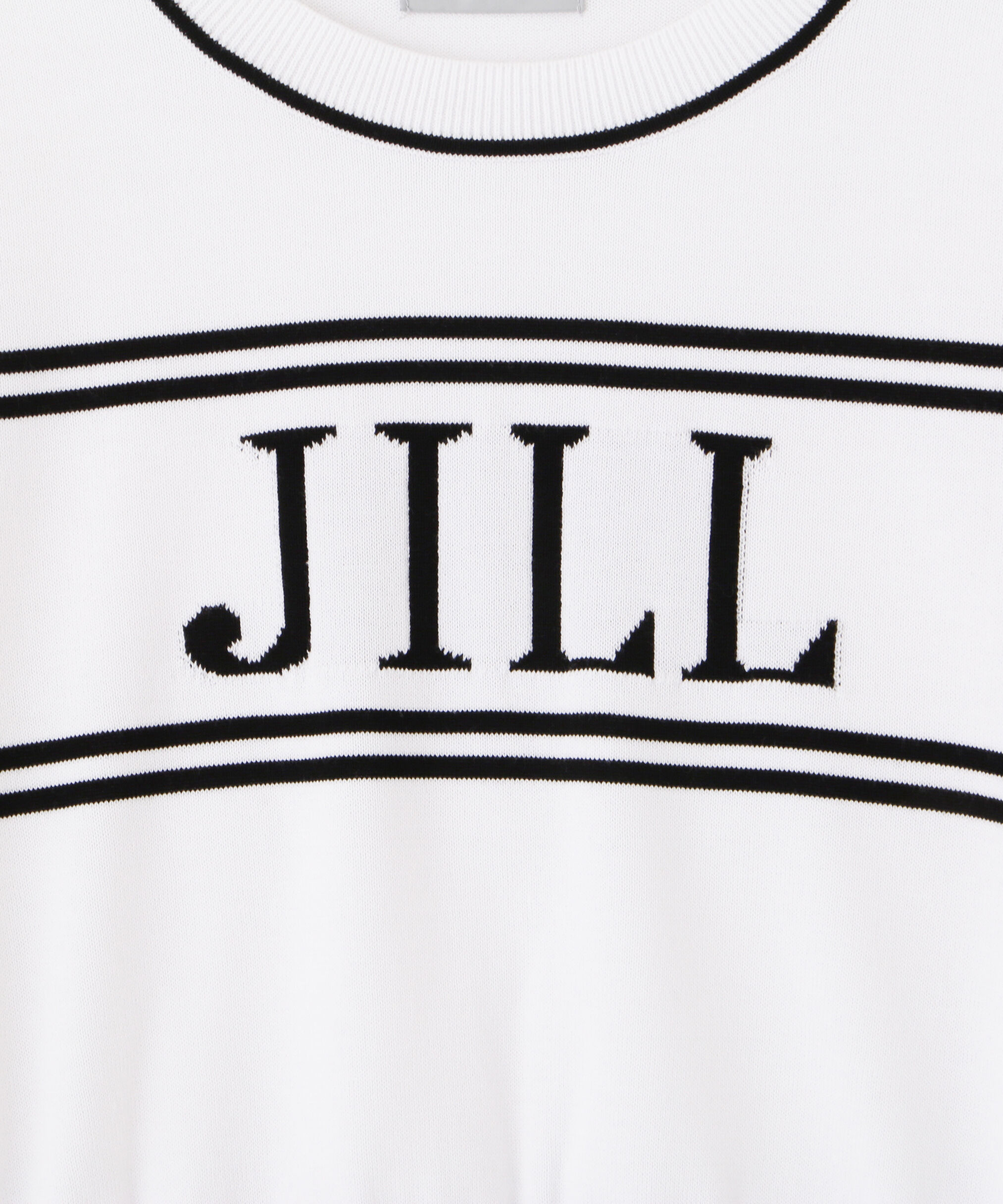  「バイカラービッグロゴニット五分袖」|ニット・セーター|