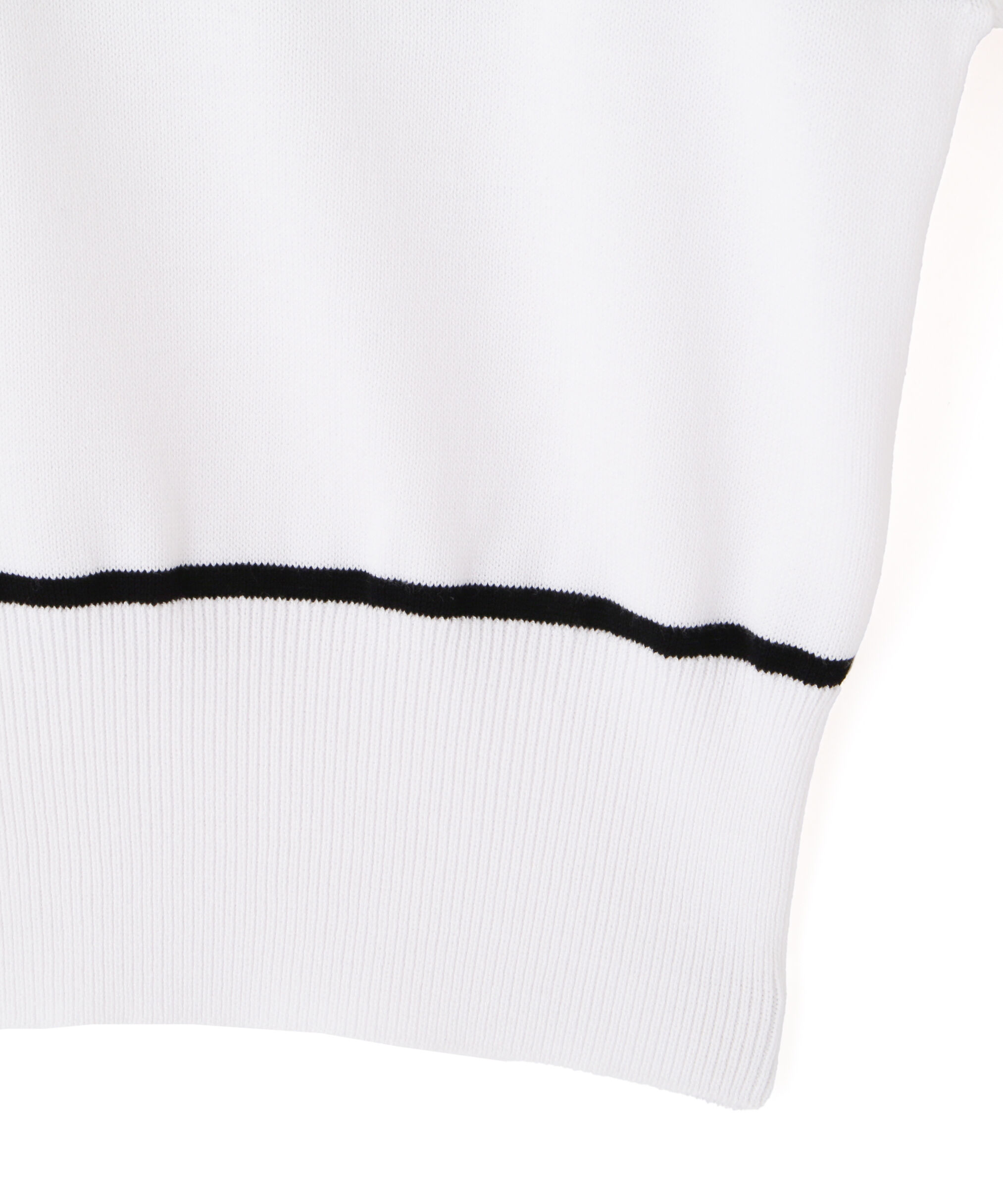  「バイカラービッグロゴニット五分袖」|ニット・セーター|