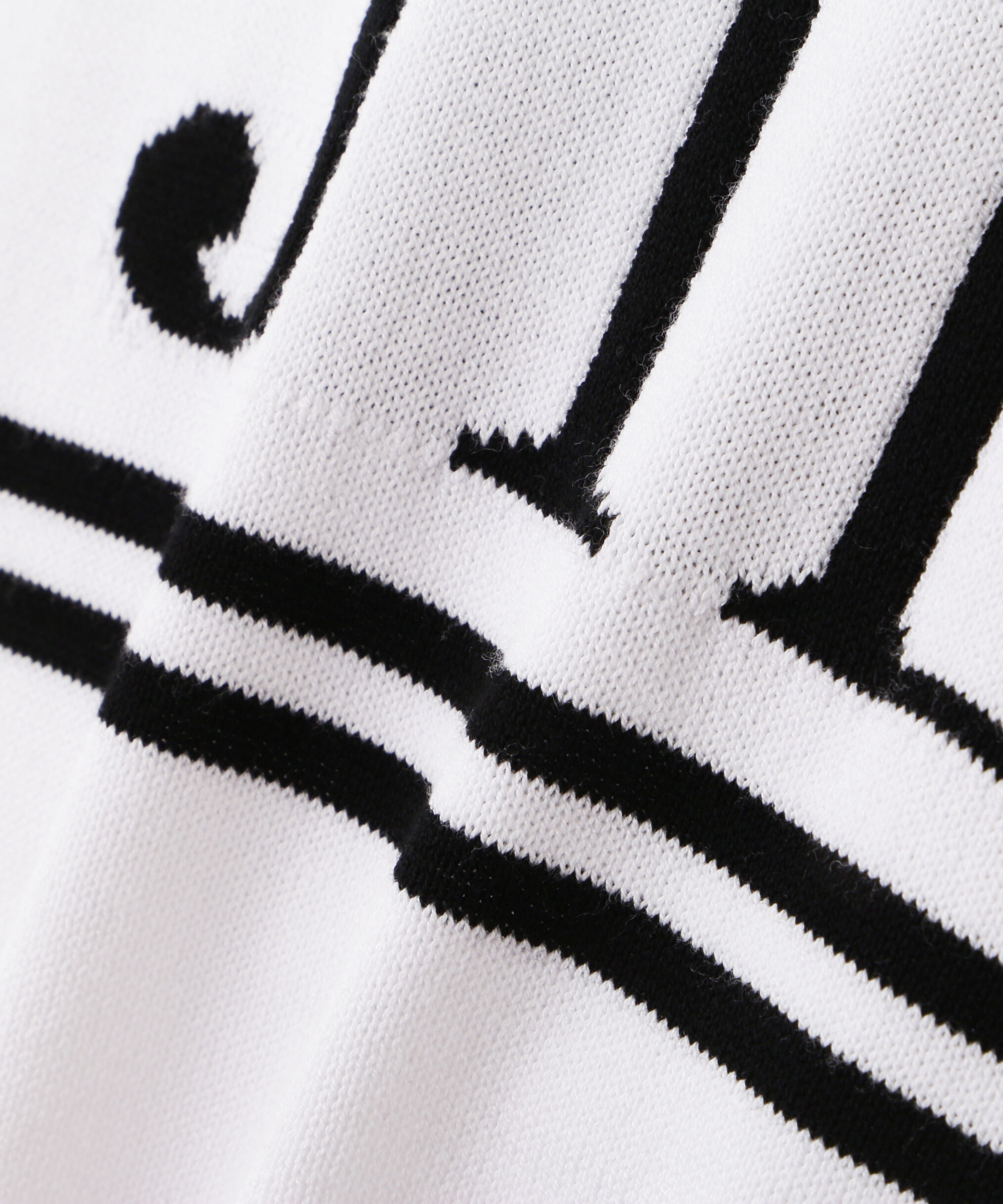  「バイカラービッグロゴニット五分袖」|ニット・セーター|