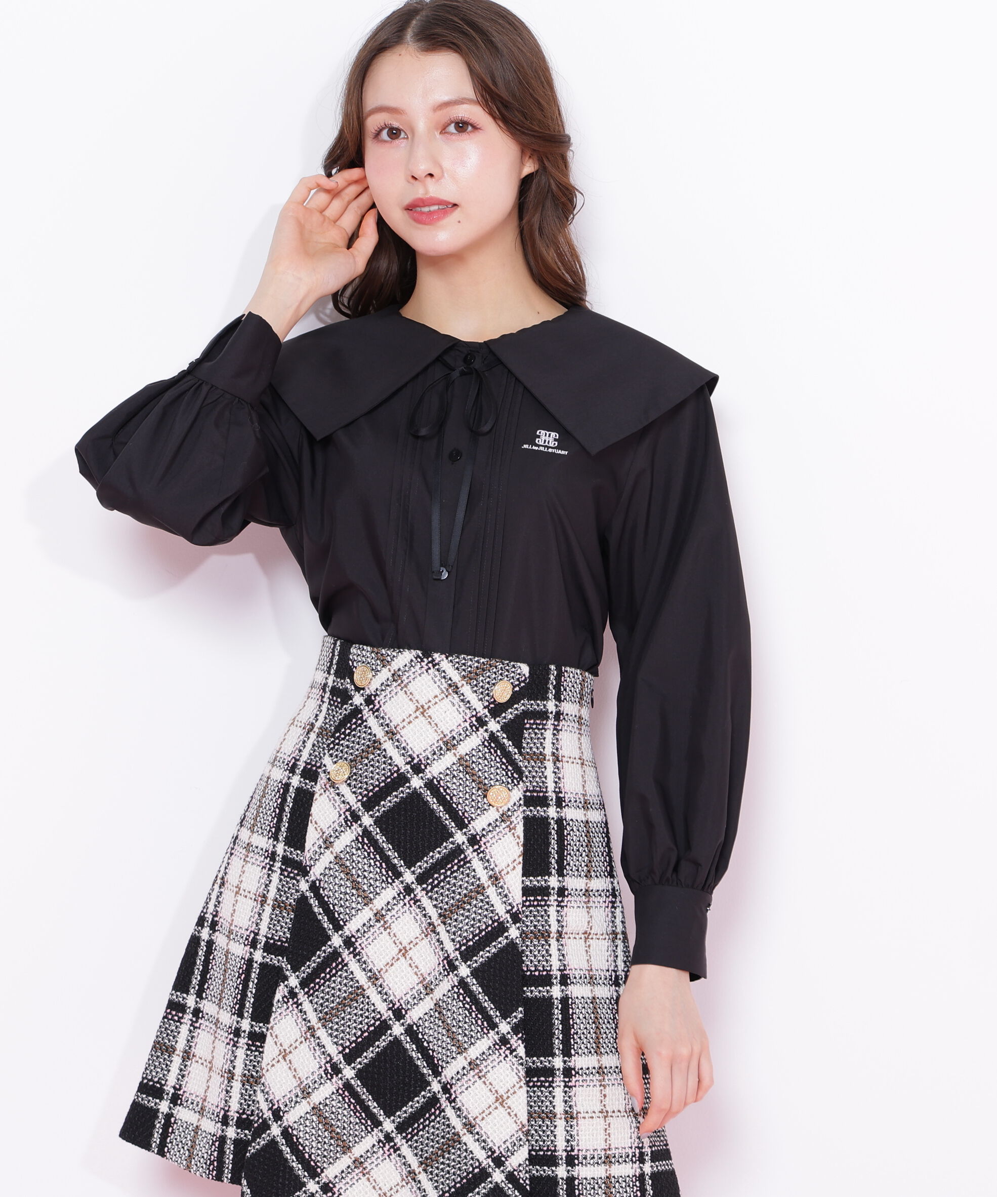  「ビッグカラー短丈ブラウス」|シャツ・ブラウス|