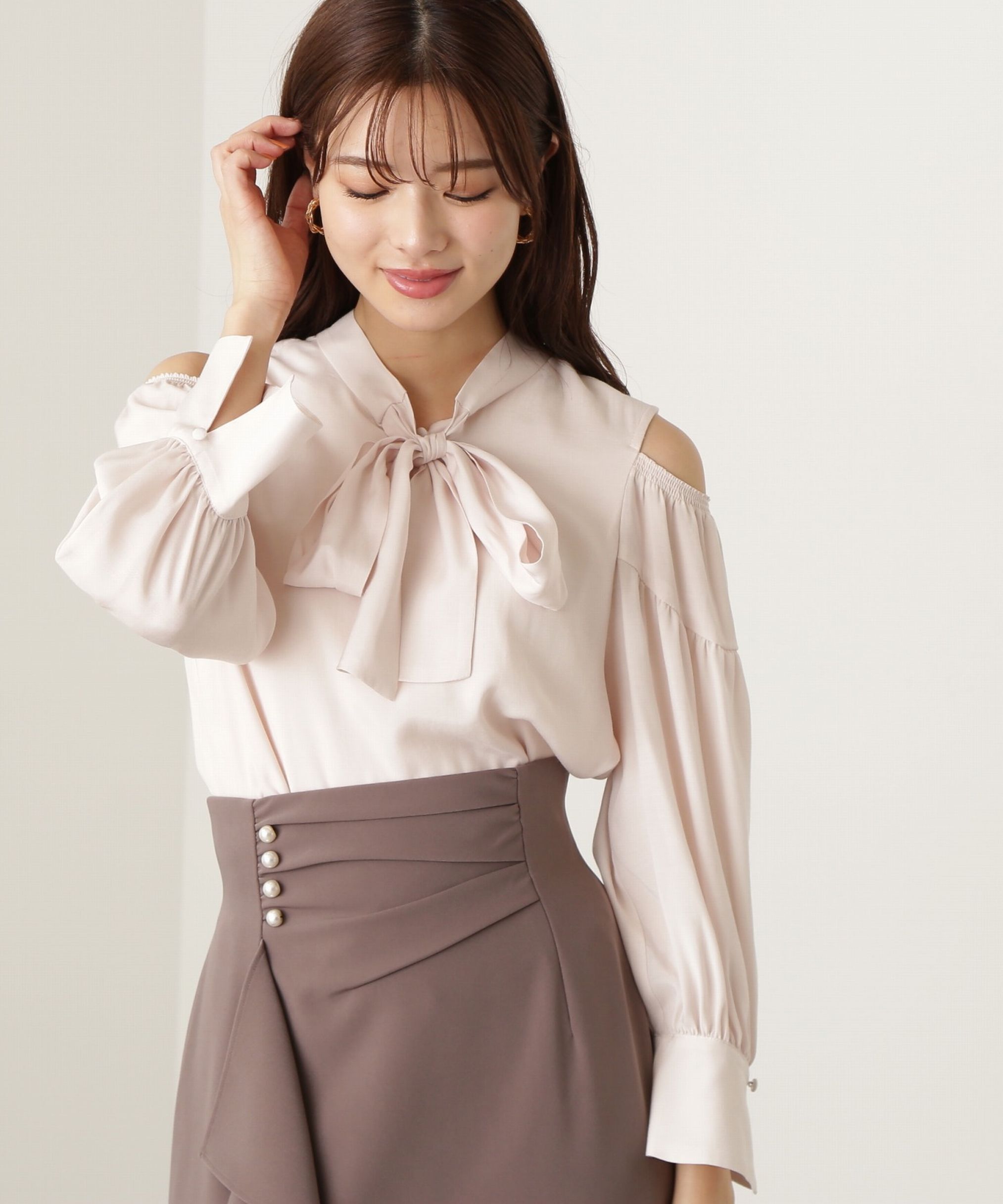 PROPORTION BODY DRESSING「前後2Wayリボンオープンショルダーブラウス」|シャツ・ブラウス|