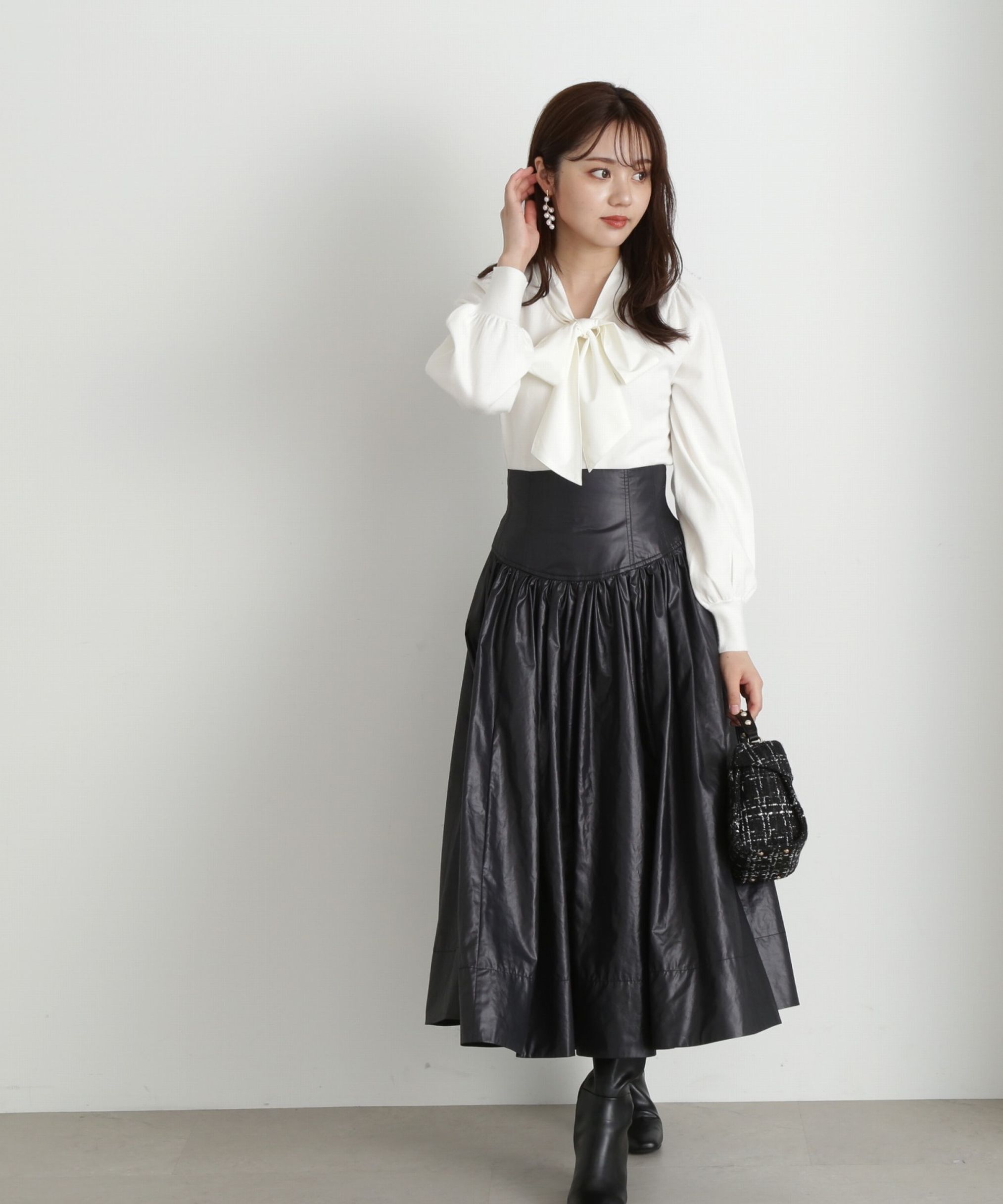 PROPORTION BODY DRESSING「コルセットデザインタフタスカート」|スカート|