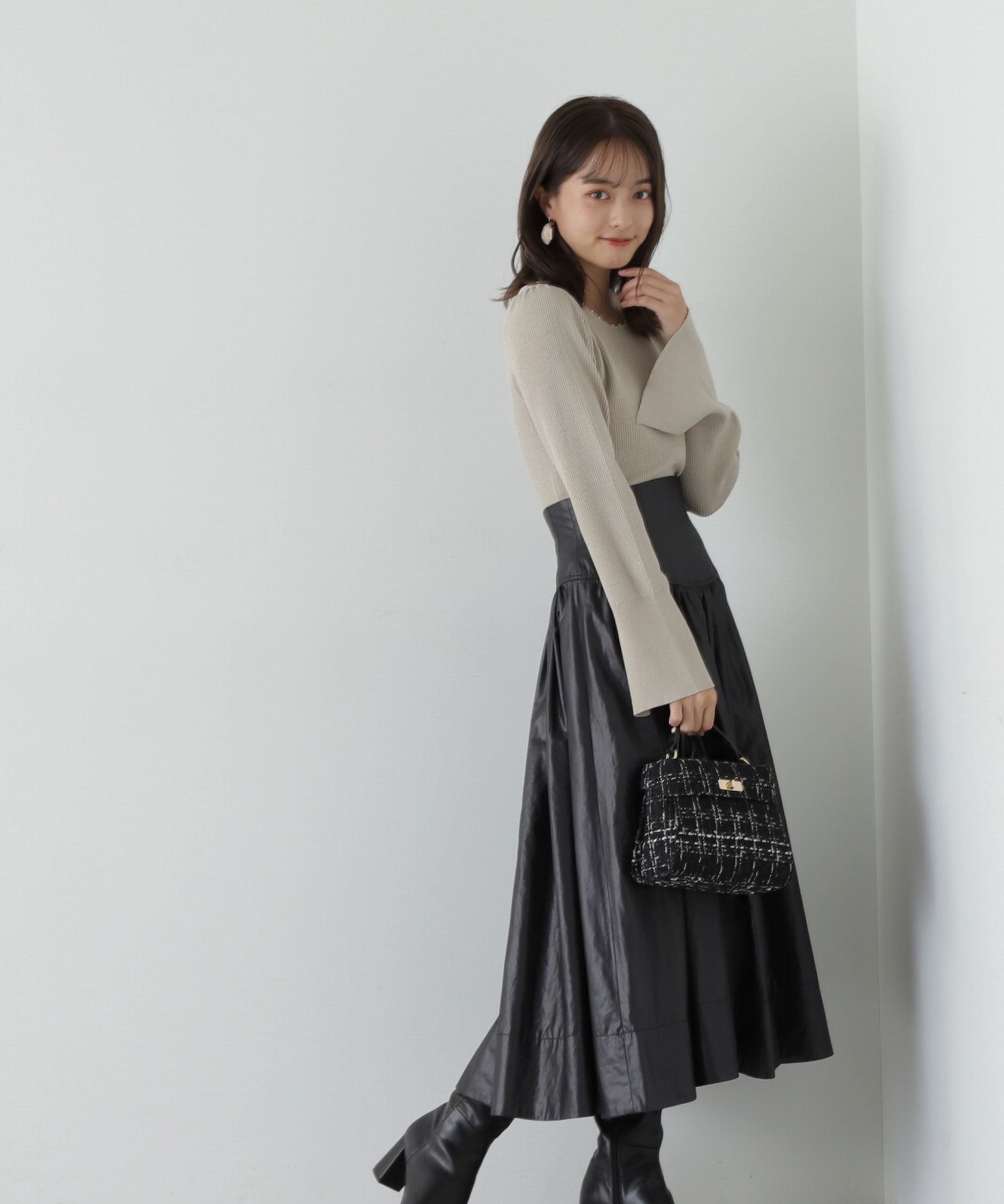 PROPORTION BODY DRESSING「コルセットデザインタフタスカート」|スカート|