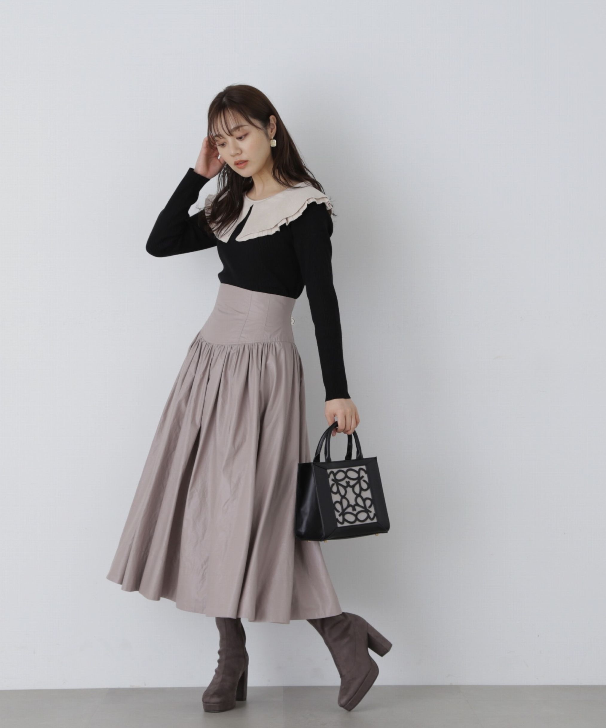 PROPORTION BODY DRESSING「コルセットデザインタフタスカート」|スカート|