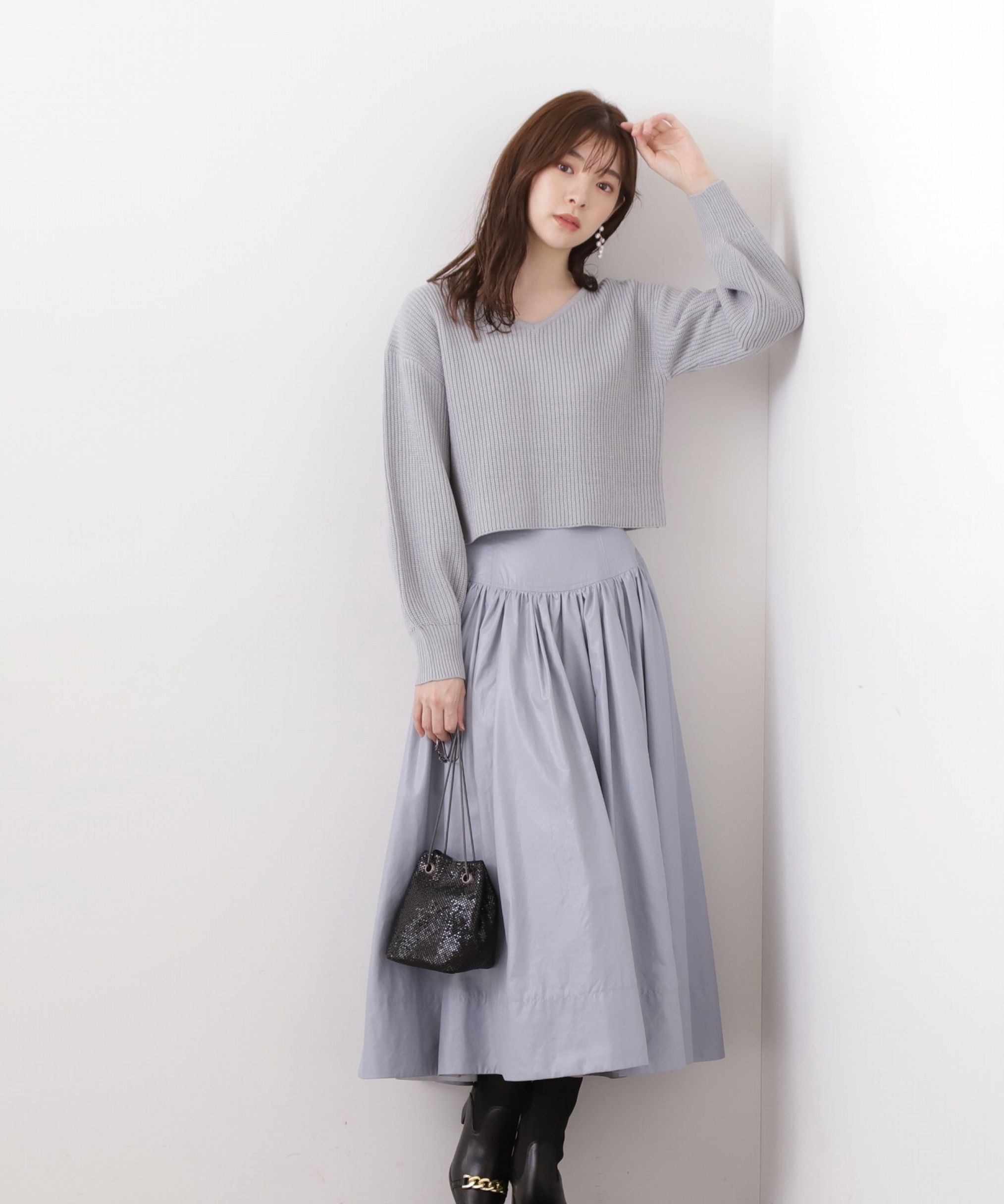 PROPORTION BODY DRESSING「コルセットデザインタフタスカート」|スカート|