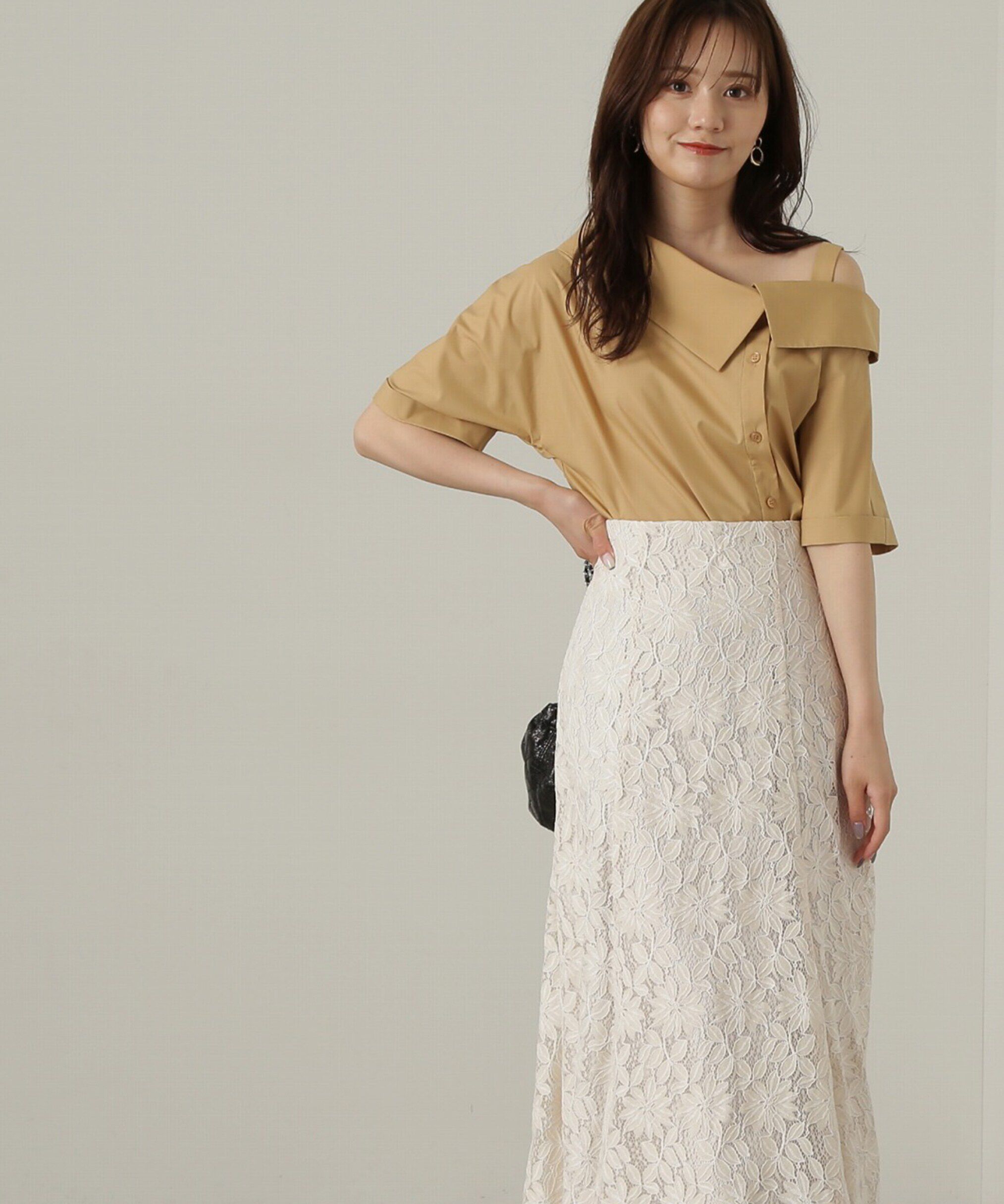 PROPORTION BODY DRESSING「アシンメトリー5分袖シャツブラウス24AW」|シャツ・ブラウス|