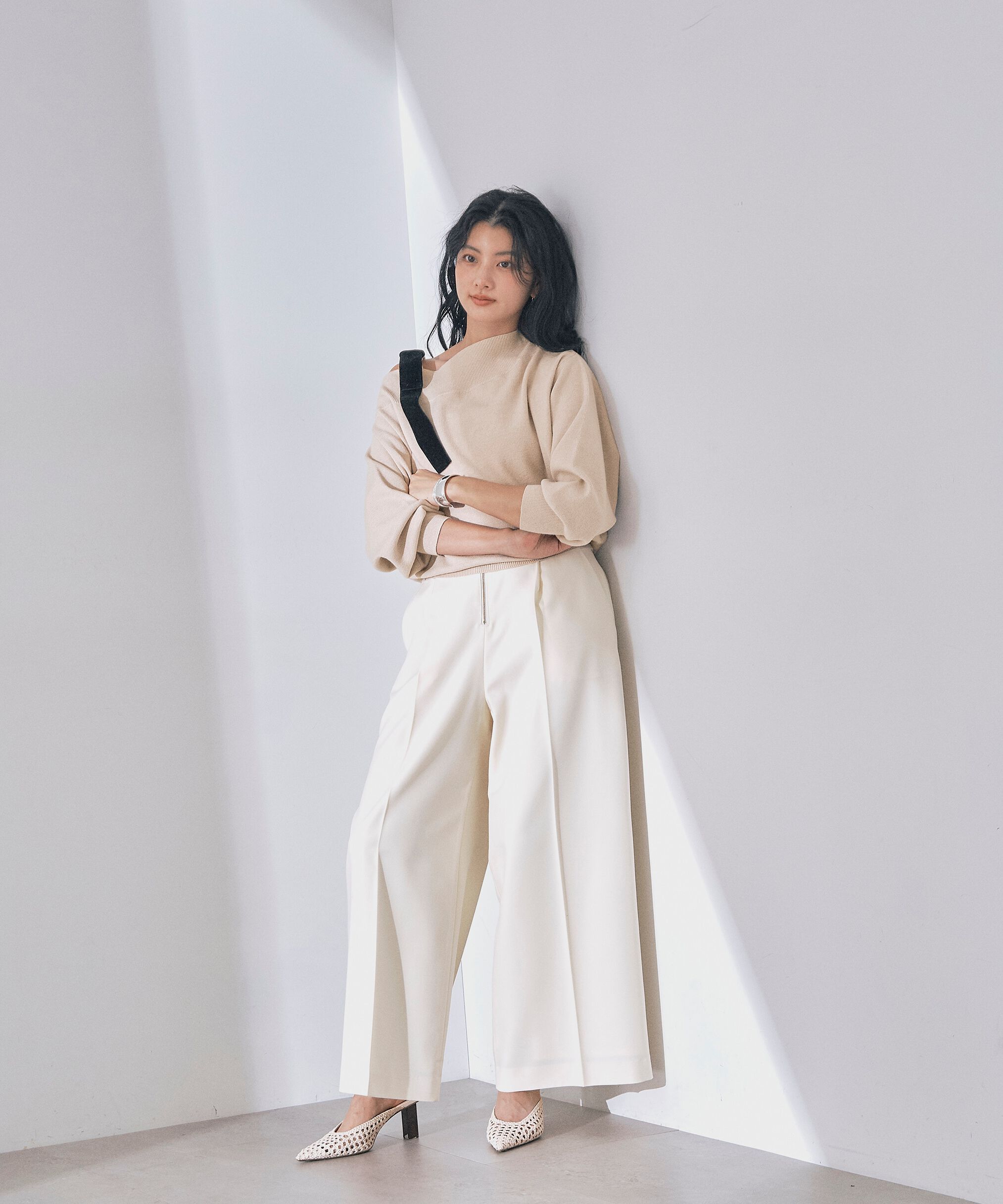 PROPORTION BODY DRESSING「ベロアリボン付きニット」|ニット・セーター|