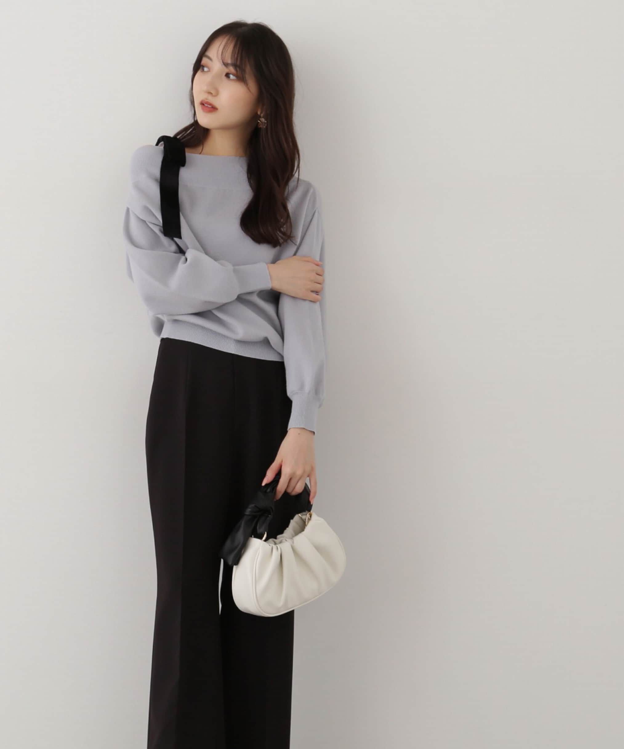 PROPORTION BODY DRESSING「ベロアリボン付きニット」|ニット・セーター|