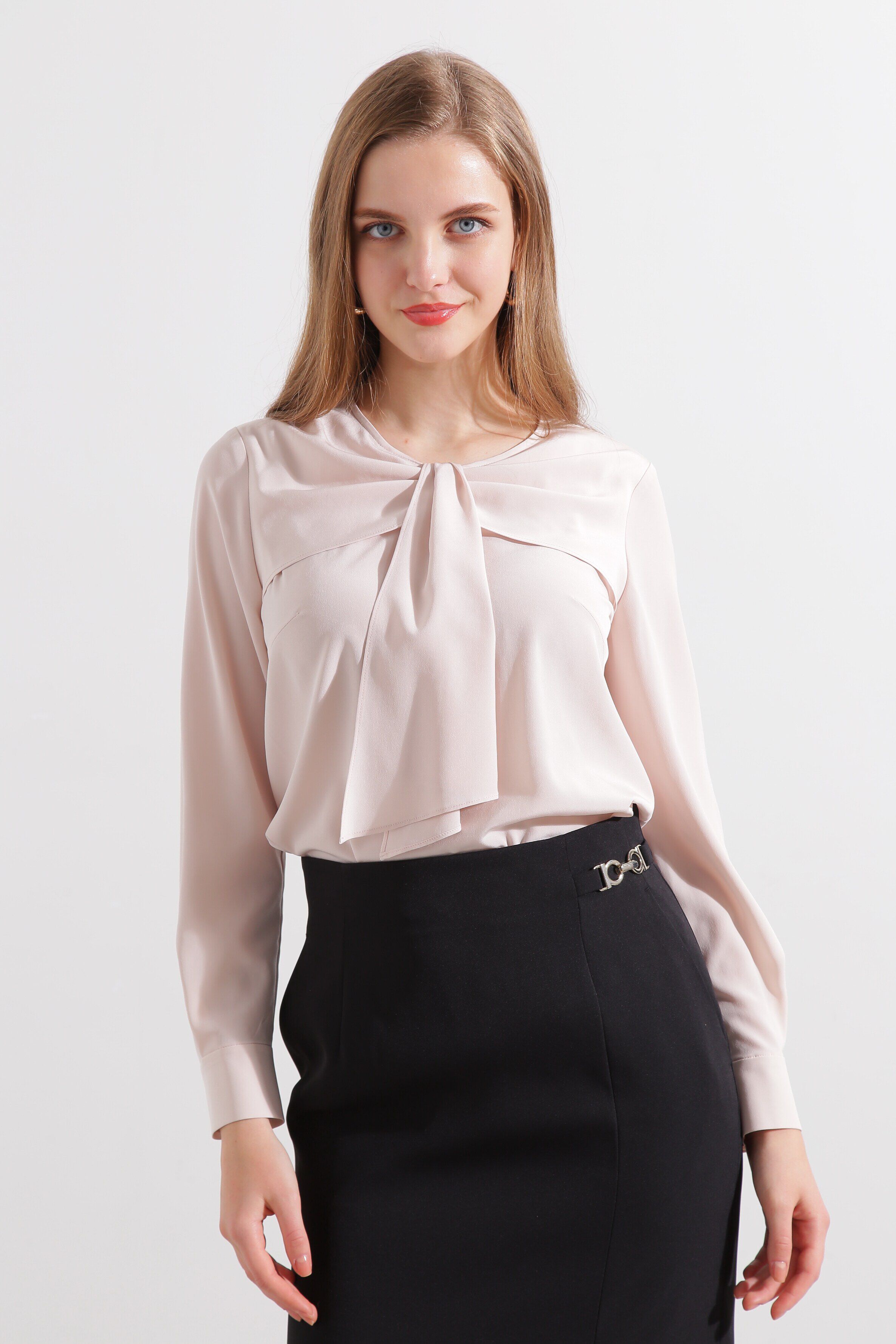  「◆ギャザーボウタイブラウス」|シャツ・ブラウス|ピンク