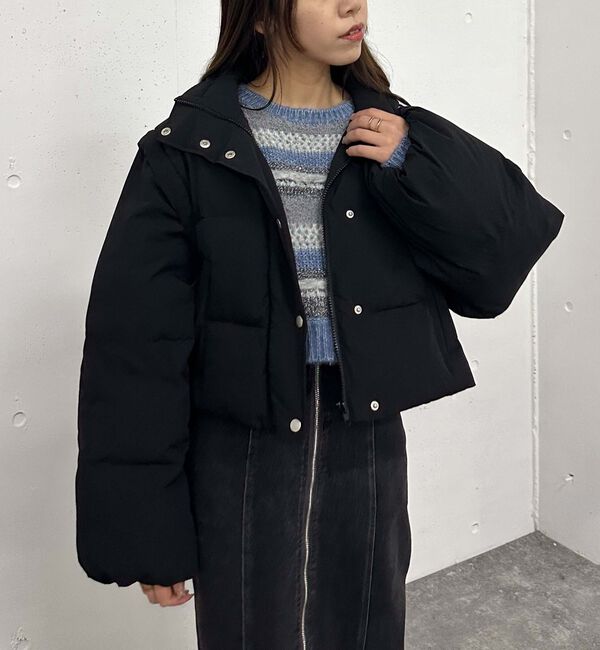 archives「２ｗａｙショート中綿ブルゾン」|ダウン|BLACK