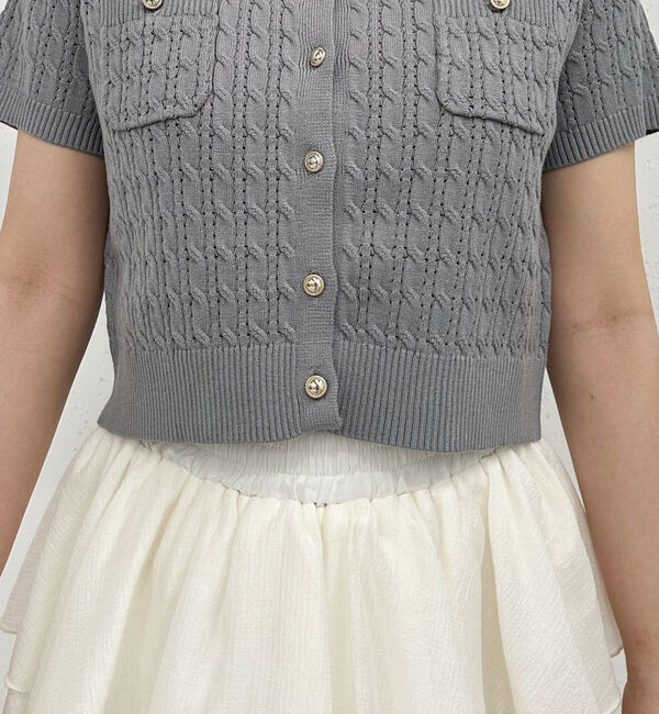 archives「金釦ハリヌキケーブルニットカーディガン」|カーディガン|