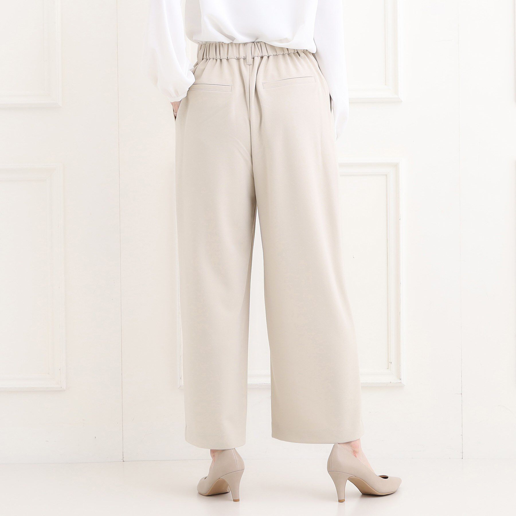 SHOO･LA･RUE「【洗濯機可/イージーケア/ストレッチ】きちんと楽に。カットジョーゼットワイドパンツ」|その他|