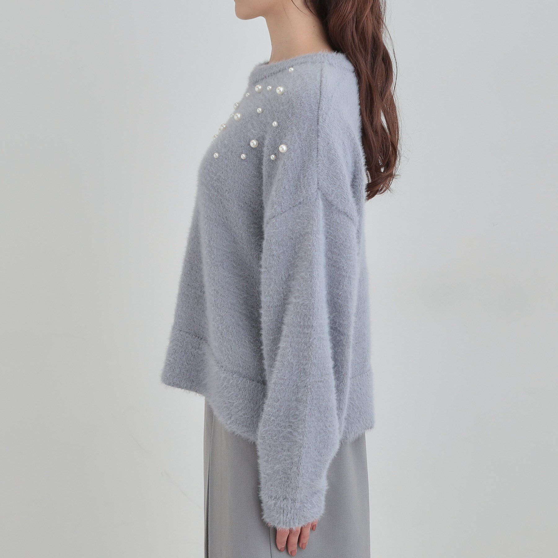 SHOO･LA･RUE「大人きらめく ふわふわパール調ニット」|ニット・セーター|