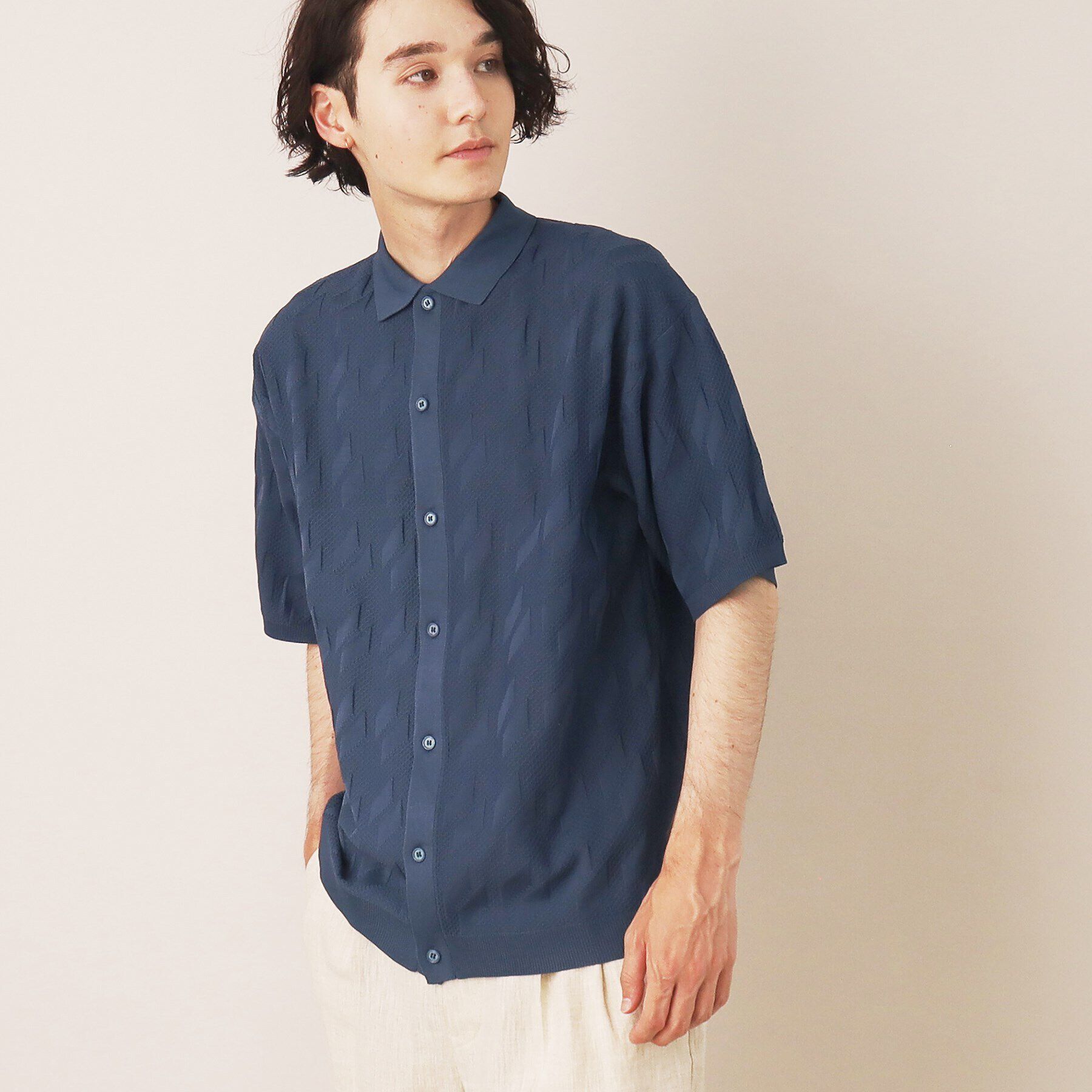 Dessin「柄編みニットシャツ」|シャツ・ブラウス|