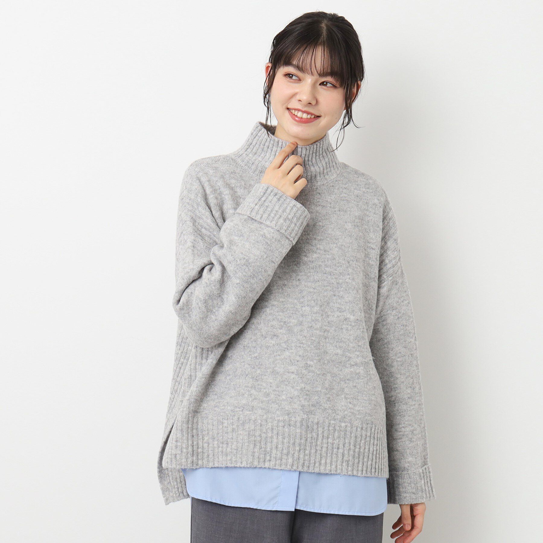 Dessin「【洗える】フェアリーハイネックニット（XS～L）」|ニット・セーター|