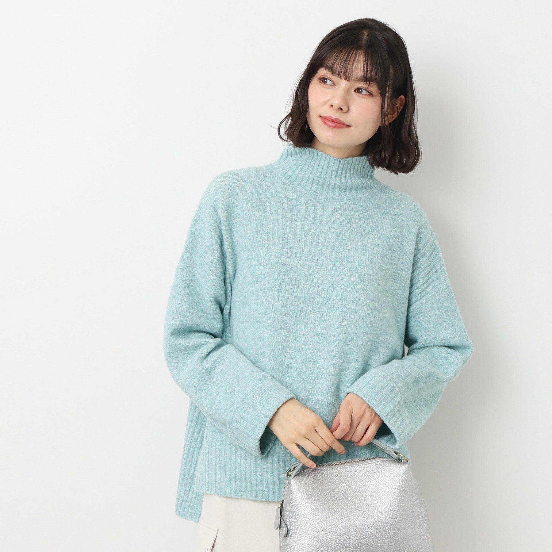 Dessin「【洗える】フェアリーハイネックニット（XS～L）」|ニット・セーター|ブルー(091)