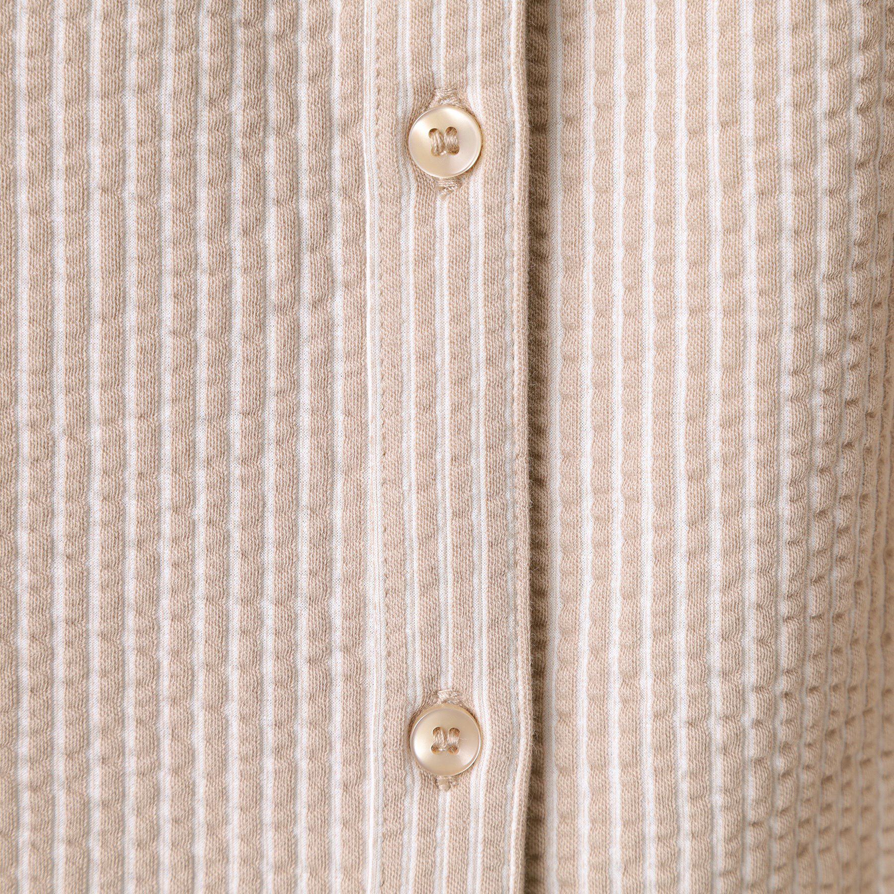 ITS&rsquo;DEMO「【洗濯機OK／洗濯後しわになりにくい】カットサッカー前開きプルオーバー」|シャツ・ブラウス|