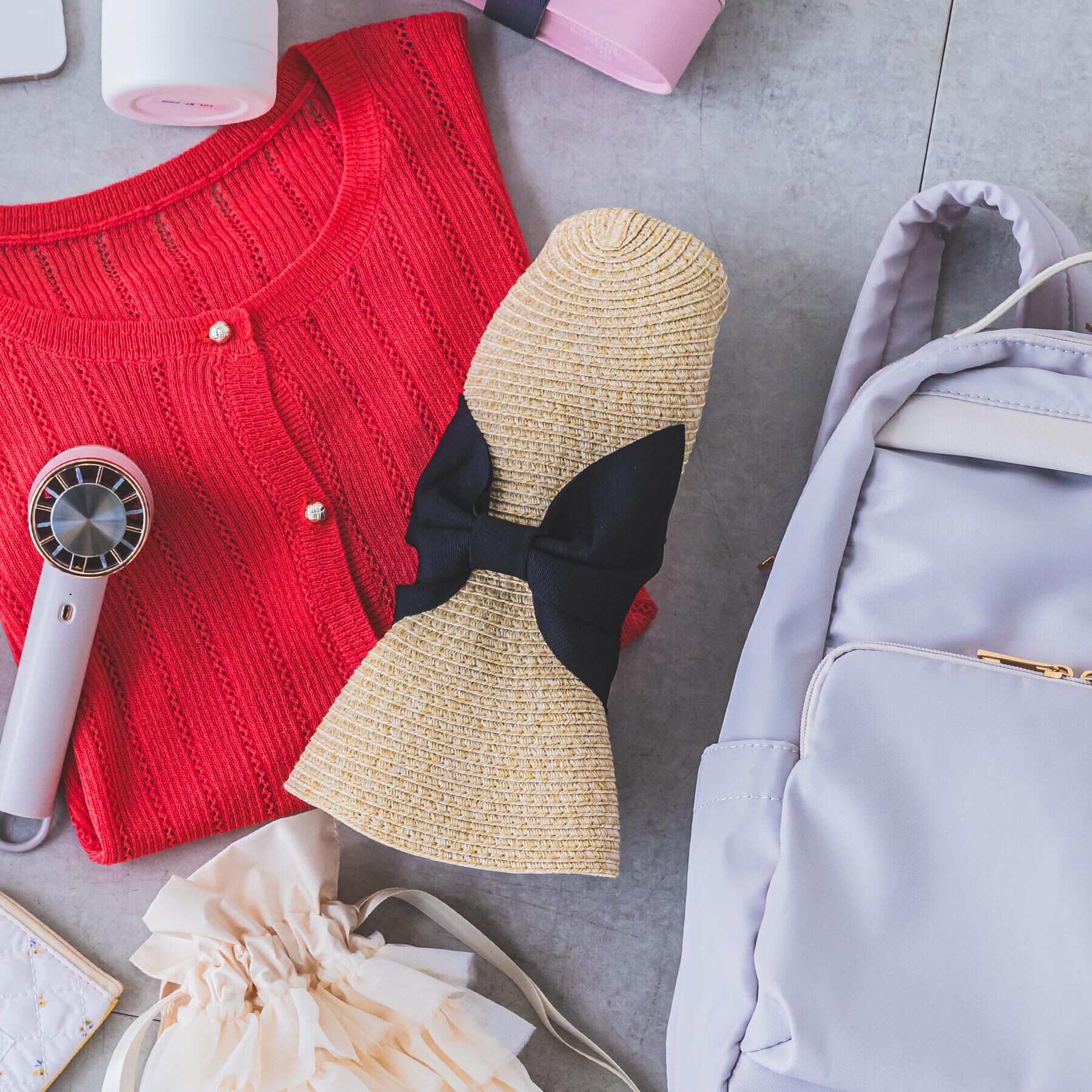 ITS&rsquo;DEMO「【畳める／サイズ調整可／手洗い可】コンパクトリボンハット」|ハット|