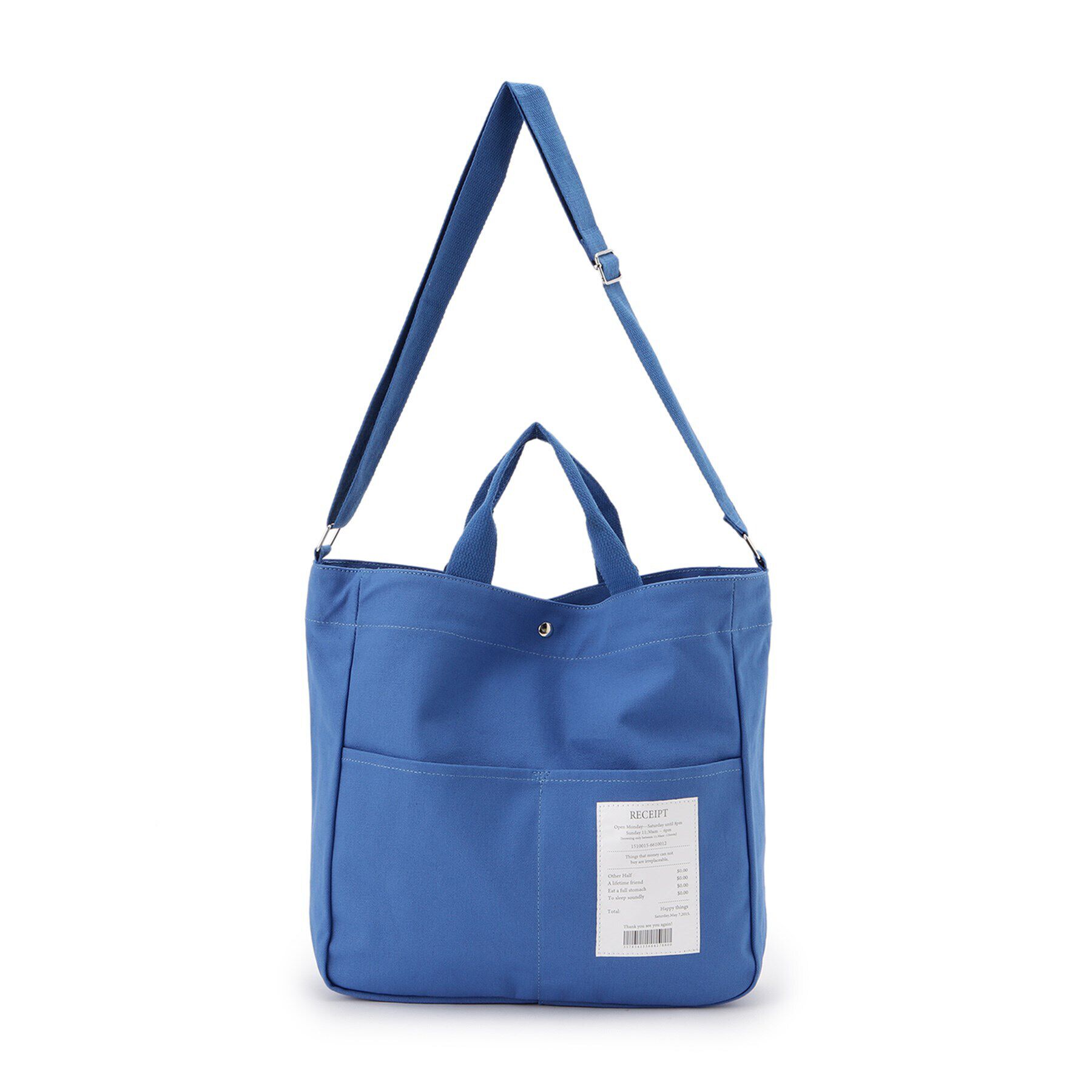 Ober Tashe「高評価レビュー！レシートコットン2WAYトート」|トートバッグ|ブルー(092)