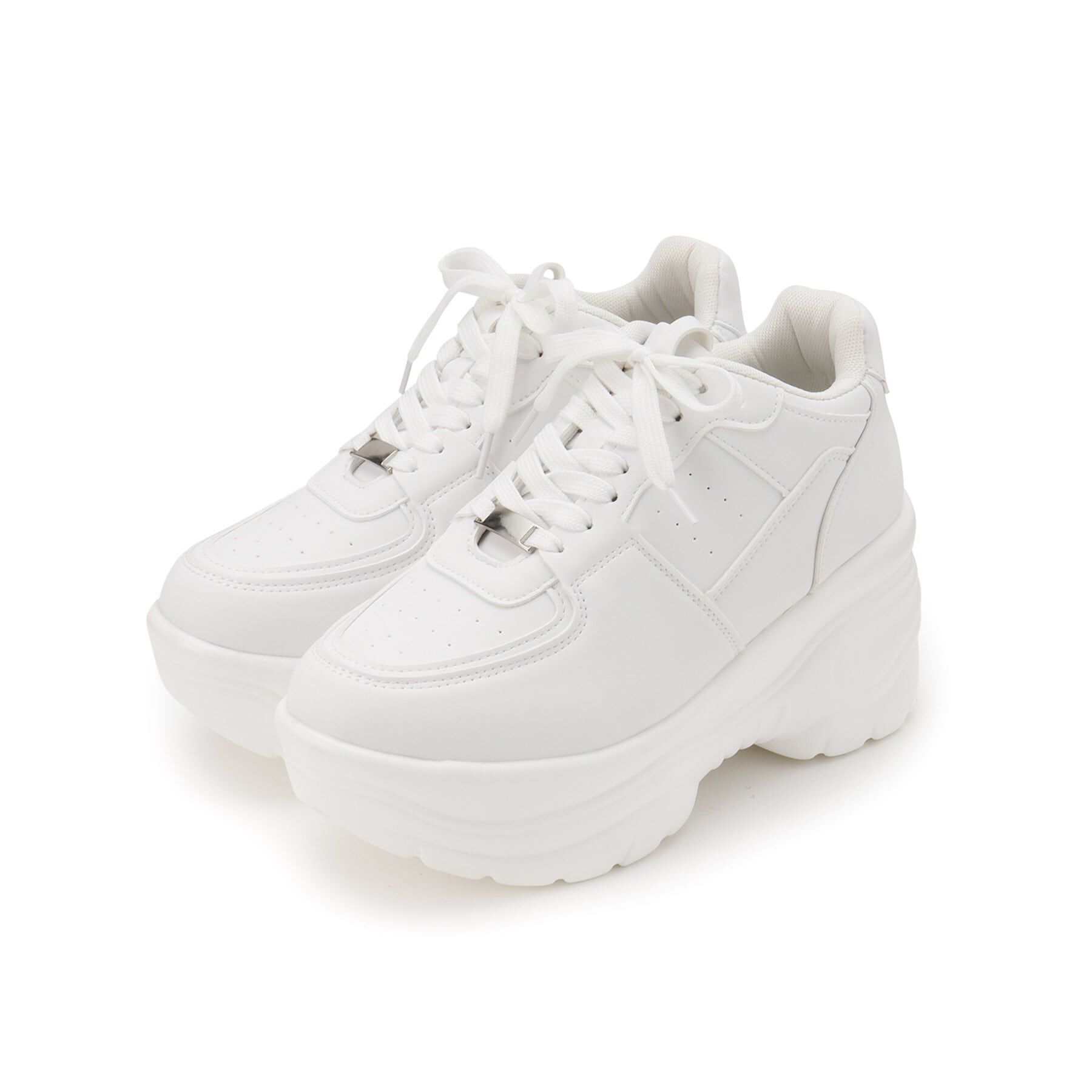 csT&P「厚底ソールレースアップ スニーカー」|スニーカー|ホワイト(001)