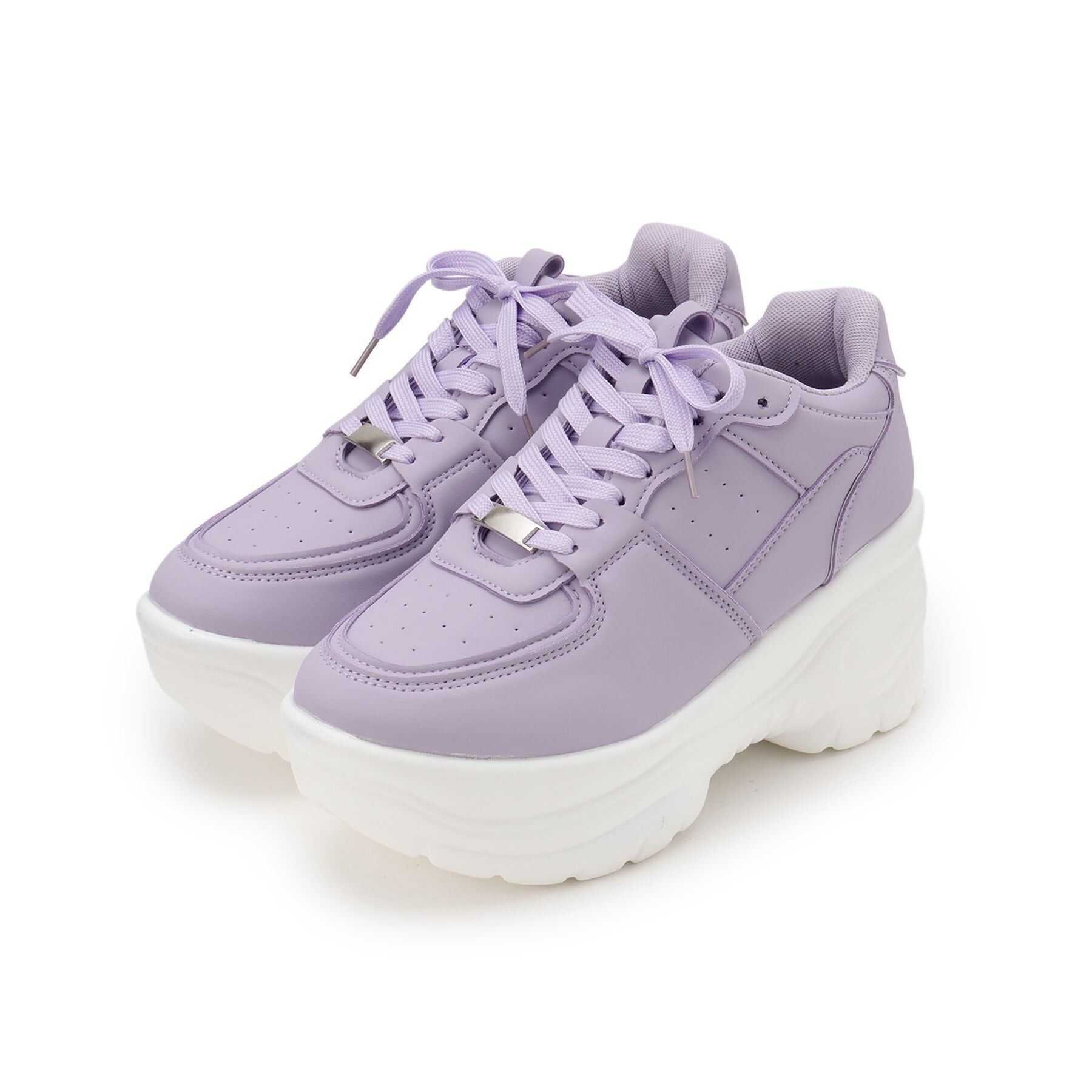 csT&P「厚底ソールレースアップ スニーカー」|スニーカー|パープル(083)