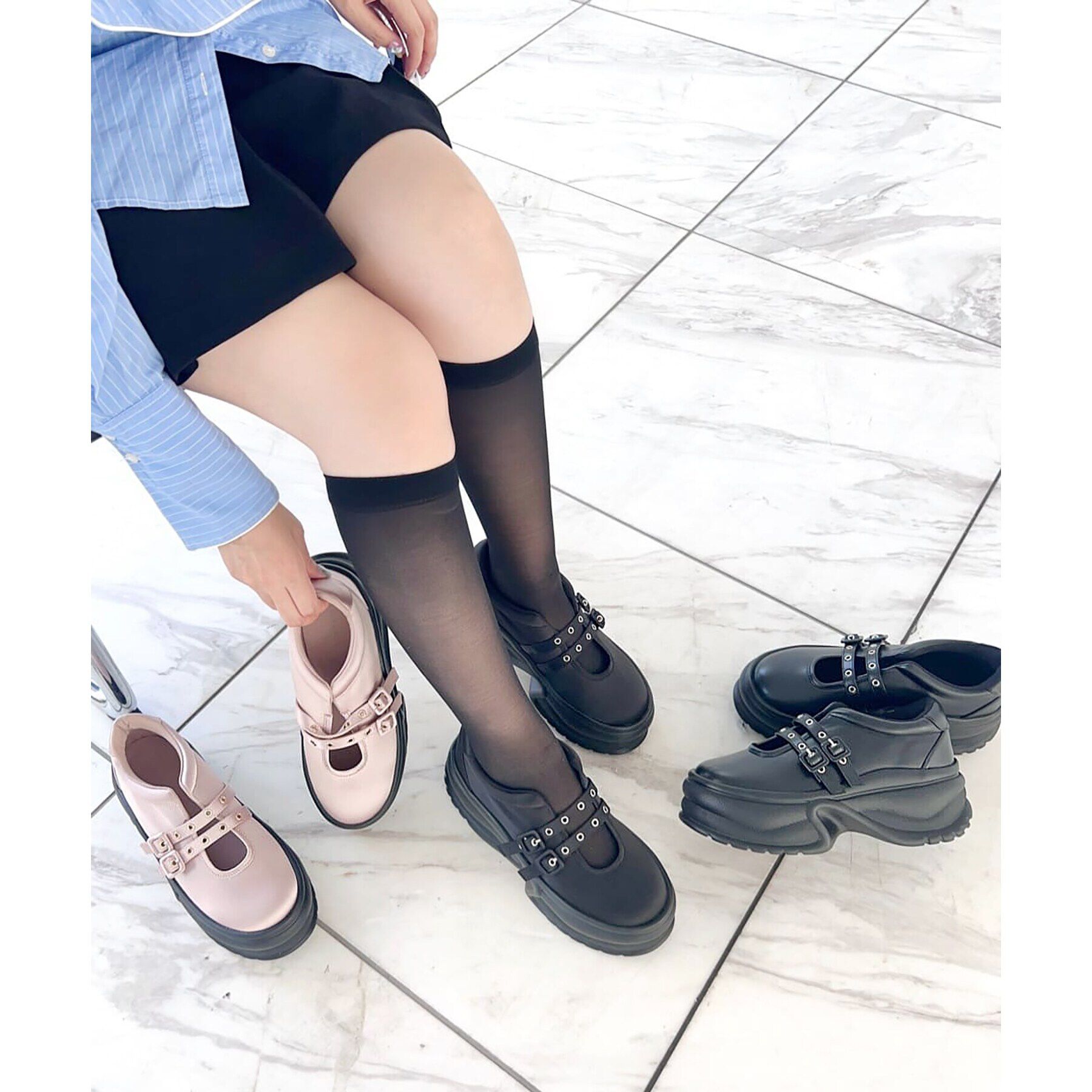 ESPERANZA「《先行予約》ダブルストラップスニーカー」|スニーカー|