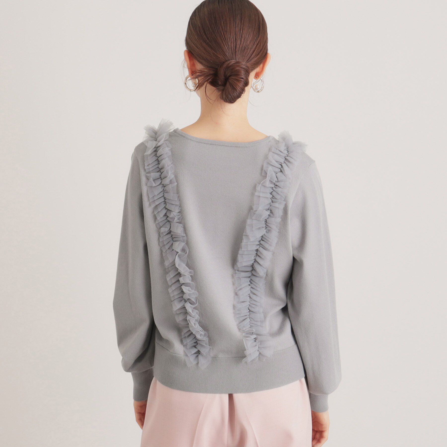 SunaUna「【トレンド/大人フェミニン】前後チュールニット」|ニット・セーター|