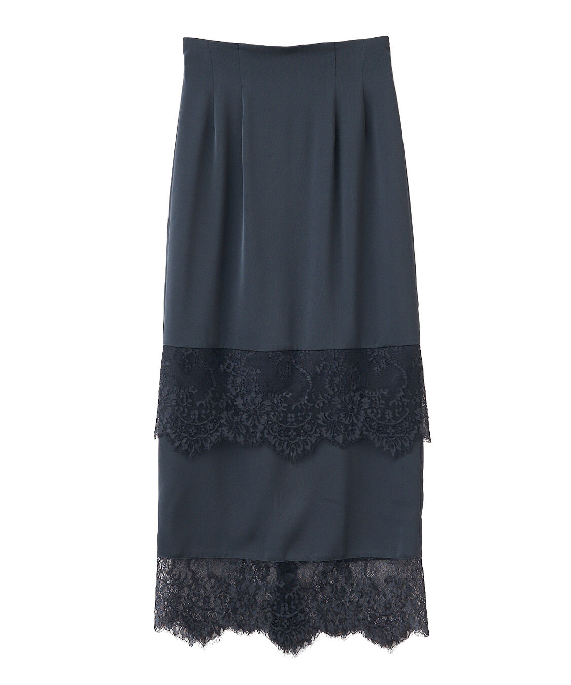 COCO DEAL「レーストリムサテンナロースカート」|スカート|