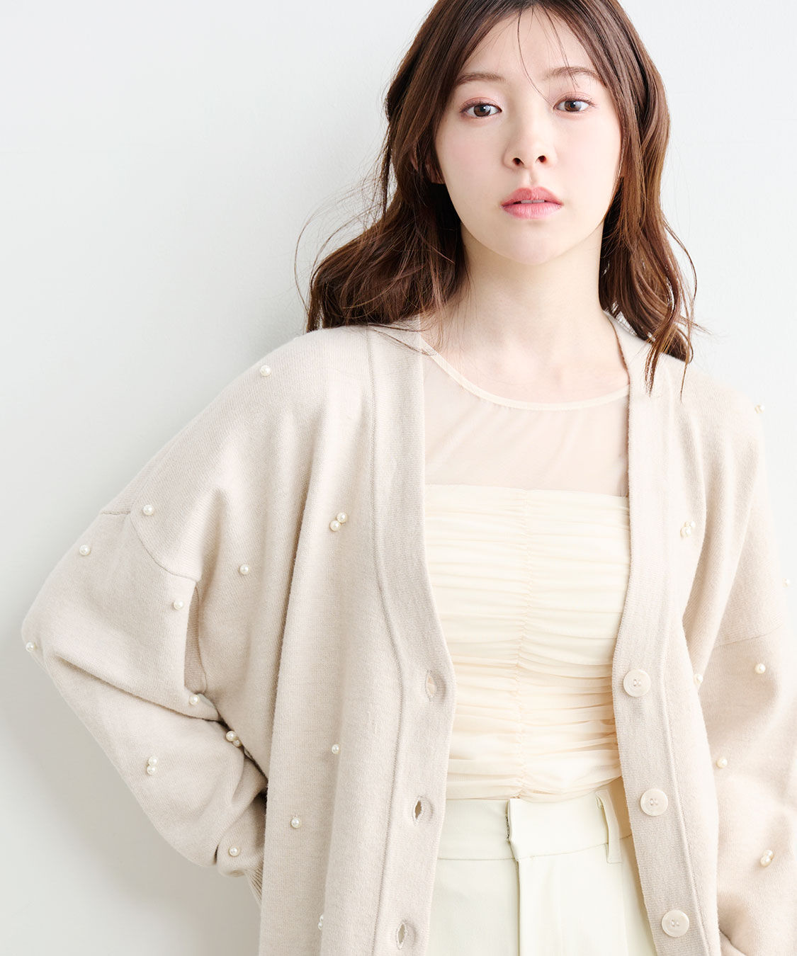 COCO DEAL「パールニットカーディガン」|ニット・セーター|オフ