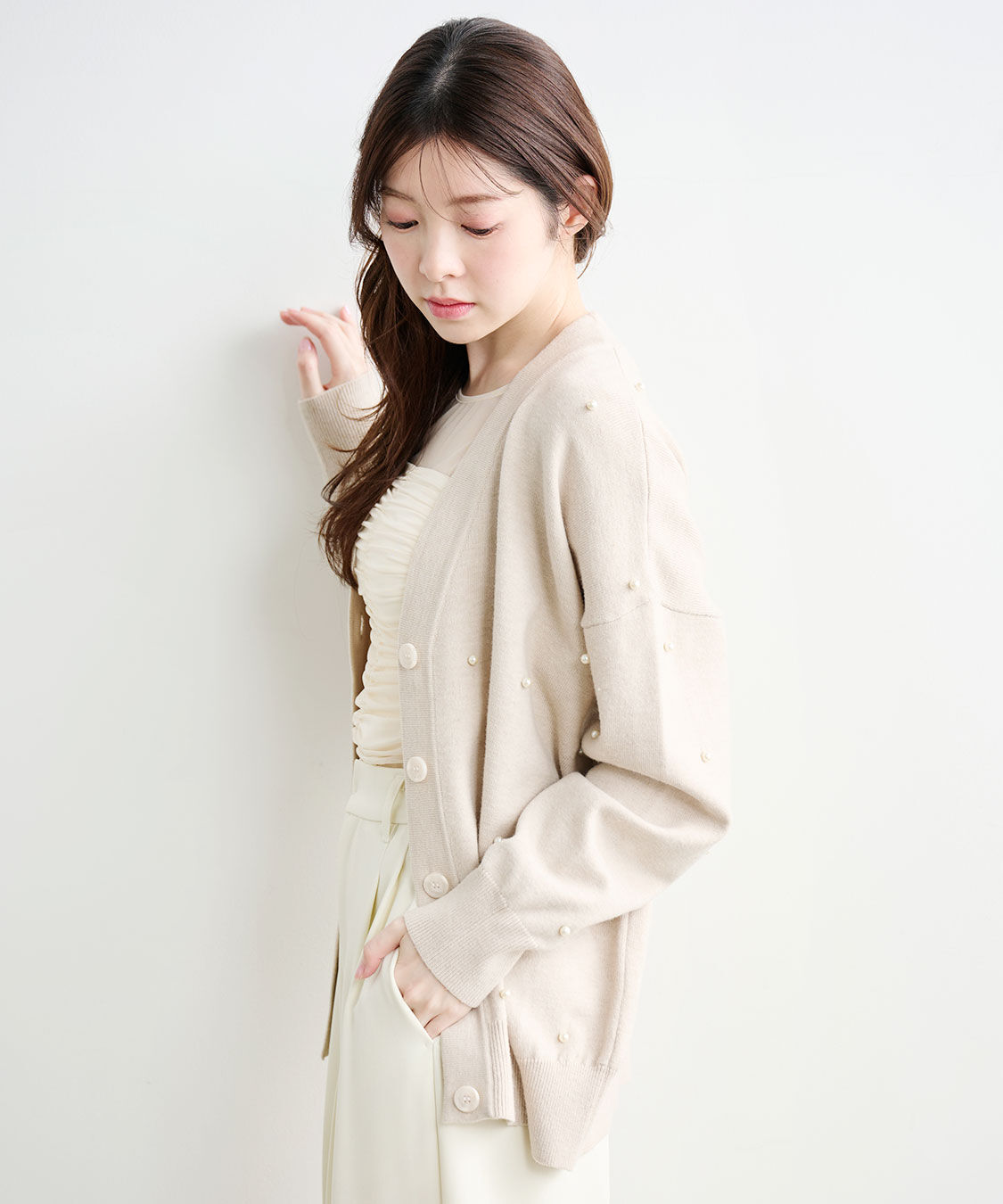 COCO DEAL「パールニットカーディガン」|ニット・セーター|