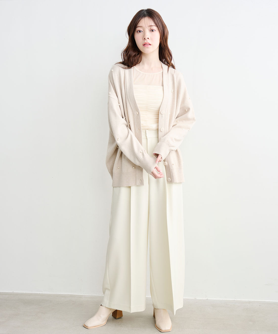 COCO DEAL「パールニットカーディガン」|ニット・セーター|