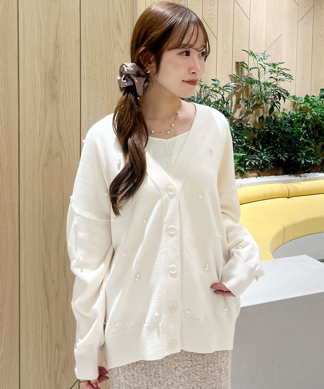 COCO DEAL「パールニットカーディガン」|ニット・セーター|