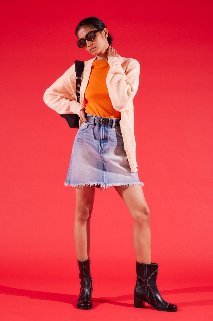 MOUSSY「FRINGE DENIM ミニスカート」|スカート|