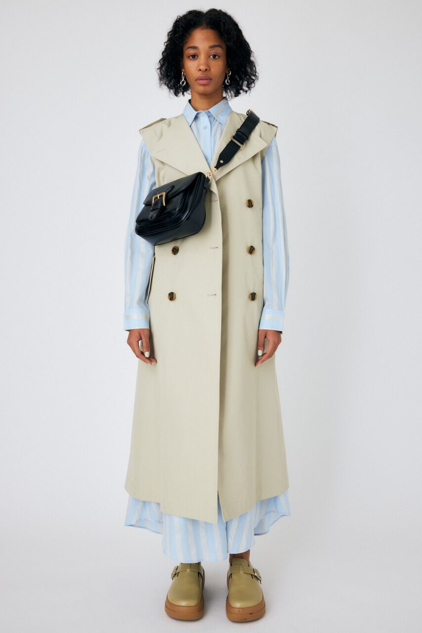 MOUSSY「SLEEVELESS トレンチ コート」|その他|L/BEG1