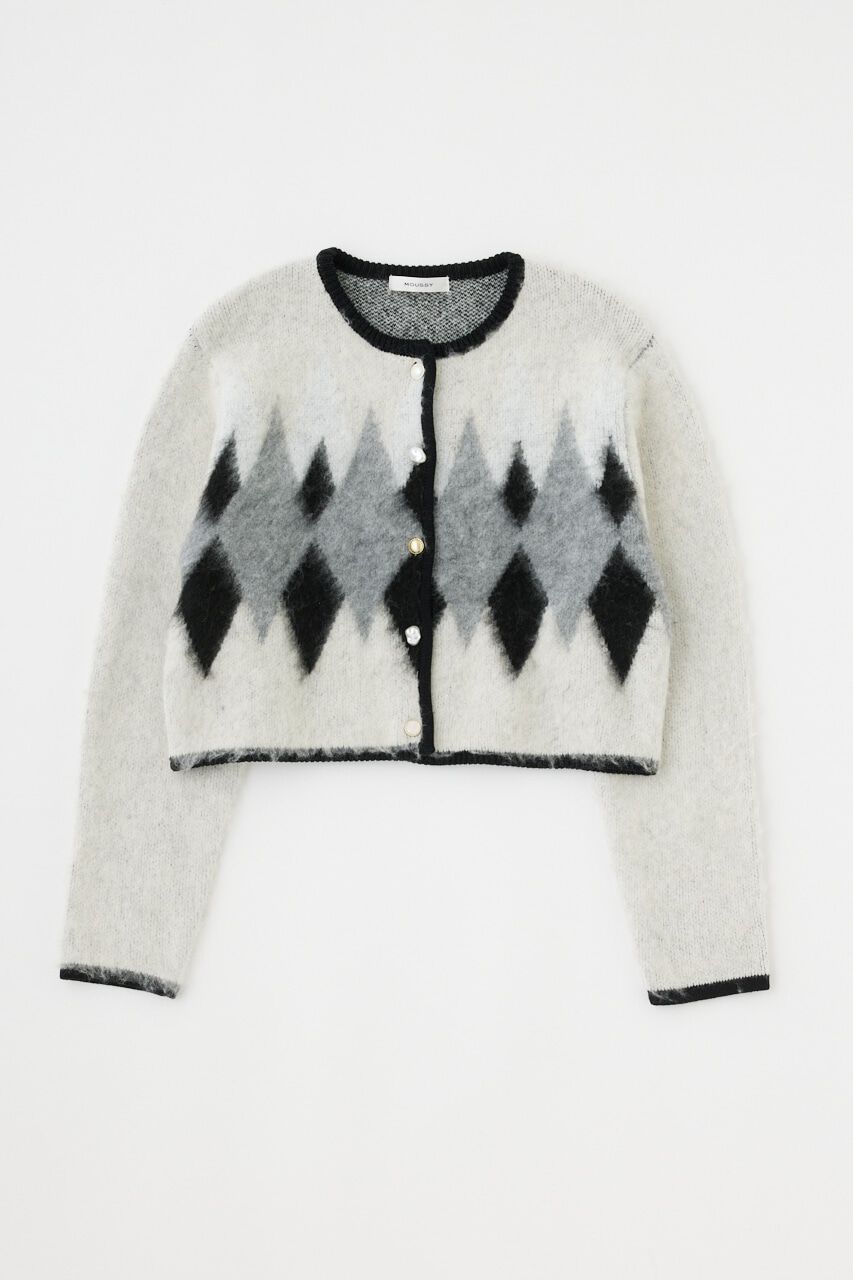 MOUSSY「ARGYLE SHAGGY カーディガン」|カーディガン|