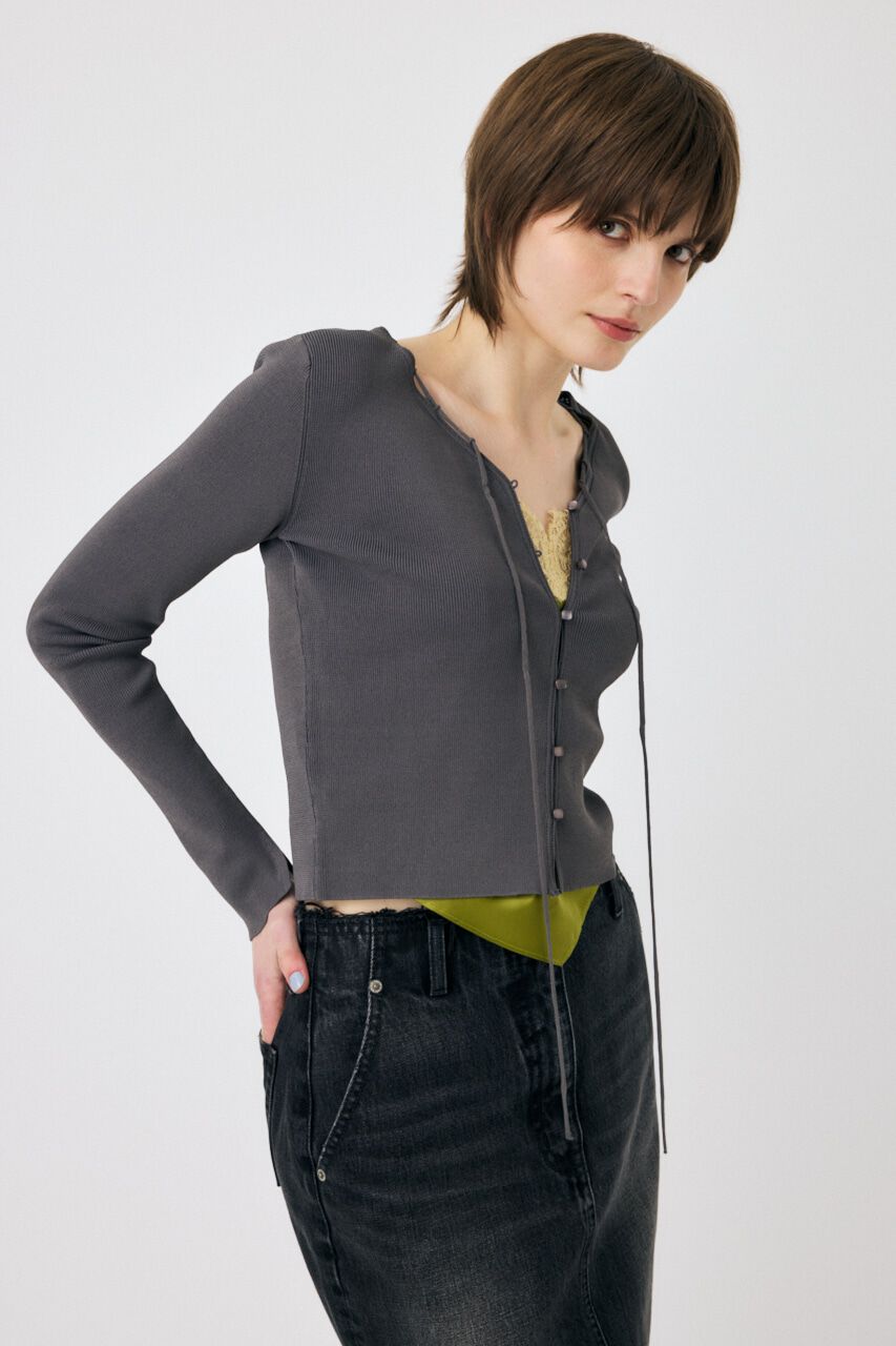 MOUSSY「LOOP ACCENT KNIT カーディガン」|カーディガン|