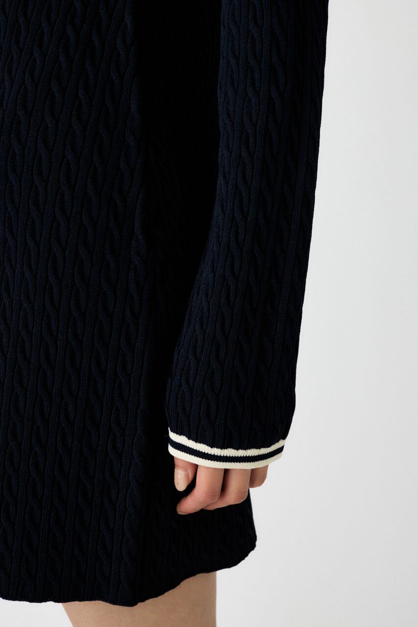 MOUSSY「LOGO CABLE KNIT ミニドレス」|ワンピース|