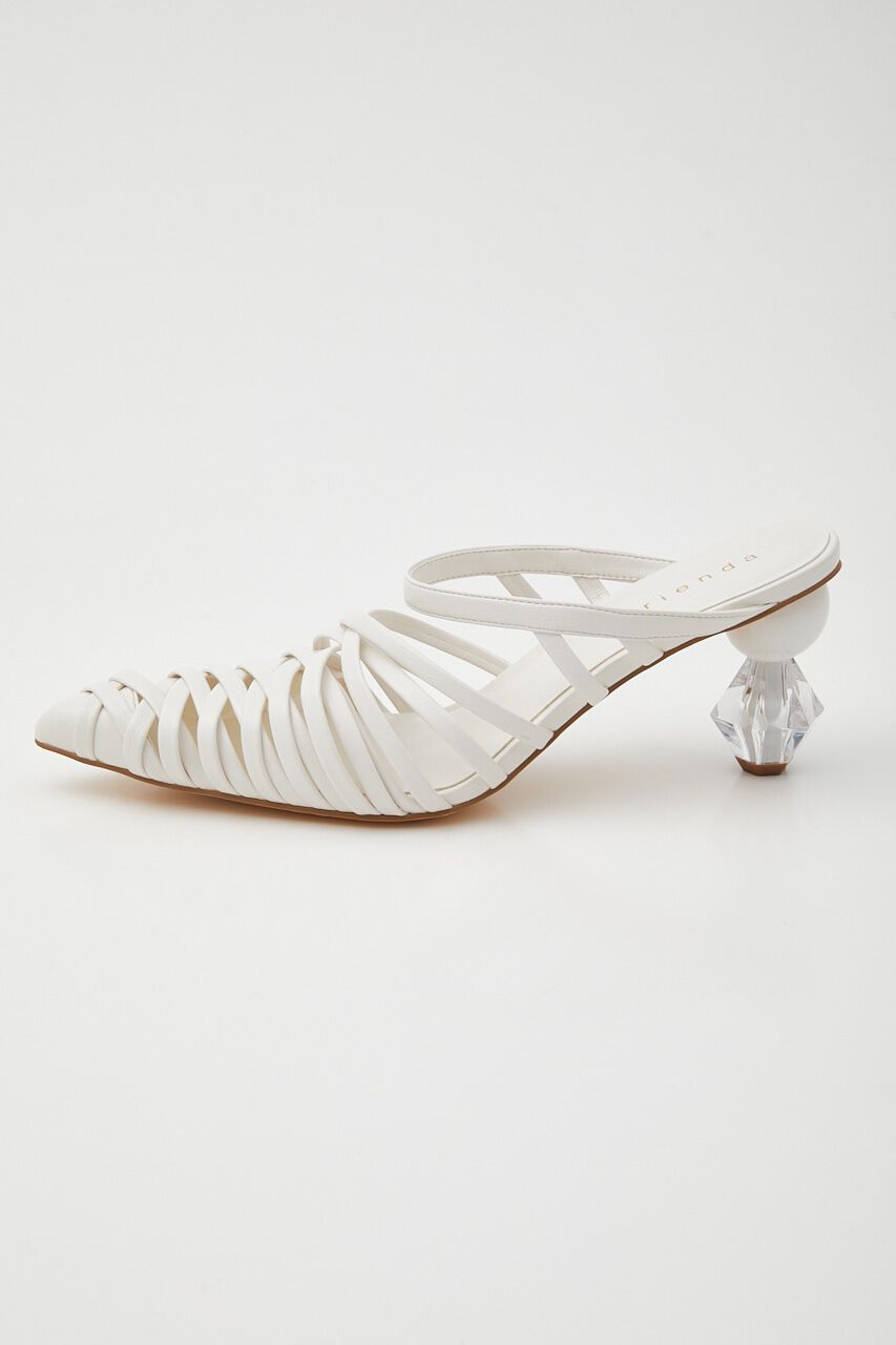 rienda「MIXボールレースアップパターンミュール」|サンダル|WHT