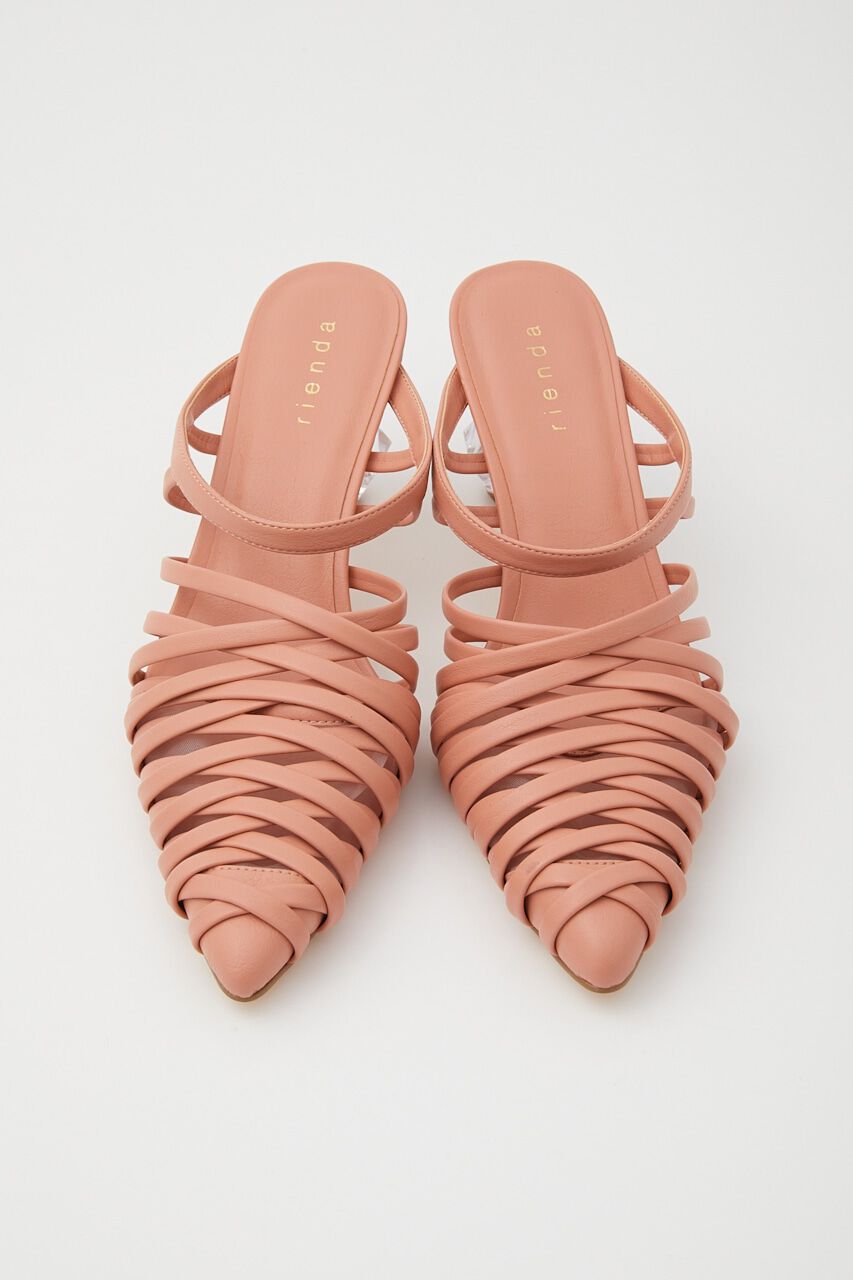 rienda「MIXボールレースアップパターンミュール」|サンダル|