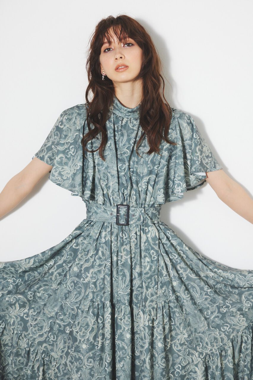 rienda「スリットショルダーフレアSLV OP」|ワンピース|